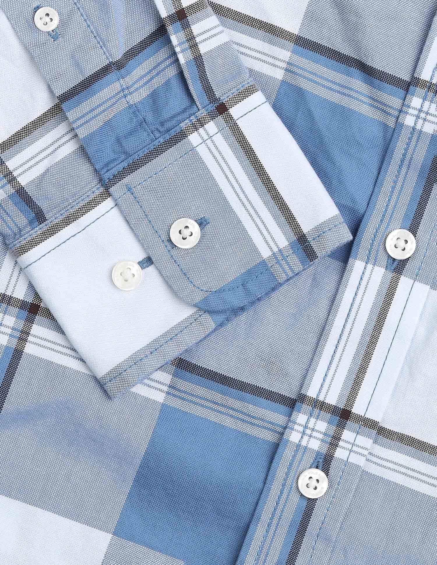 Buffalo Checked Pure Cotton Shirt Blue - U.S. POLO ASSN. | Large