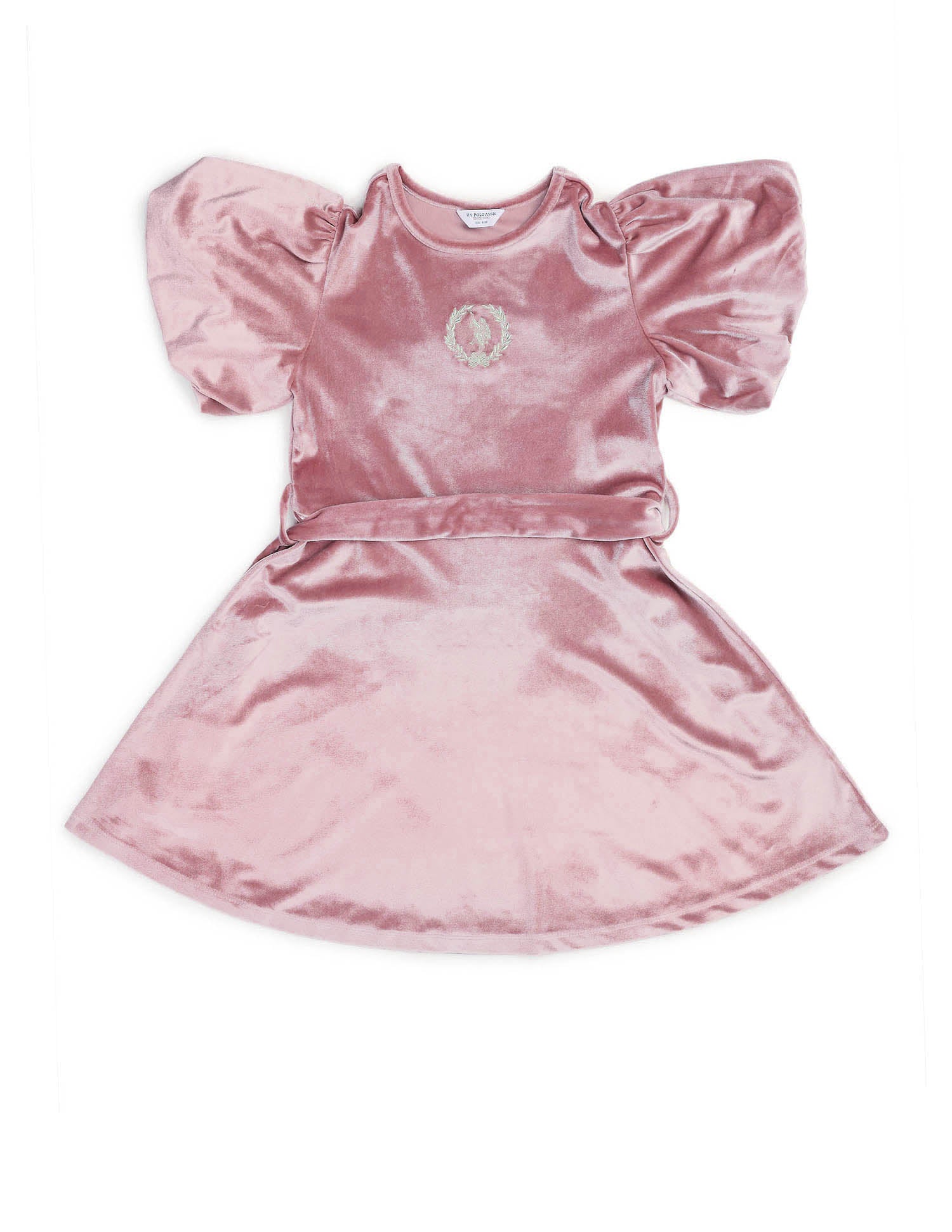 Girls Solid Fit & Flare Dress Pink - U.S. POLO ASSN. | Large