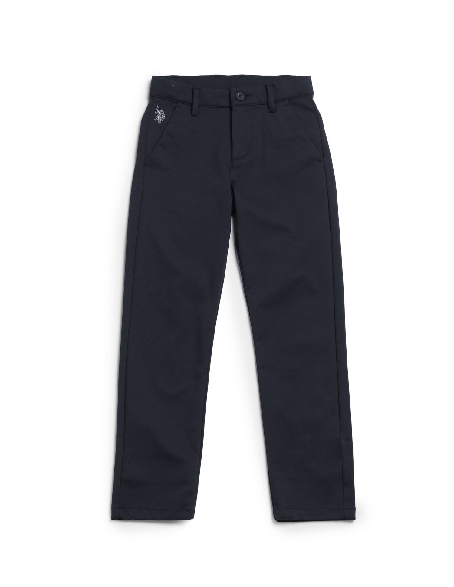 Boys Solid Slim Fit Trousers Navy - U.S. POLO ASSN. | Large