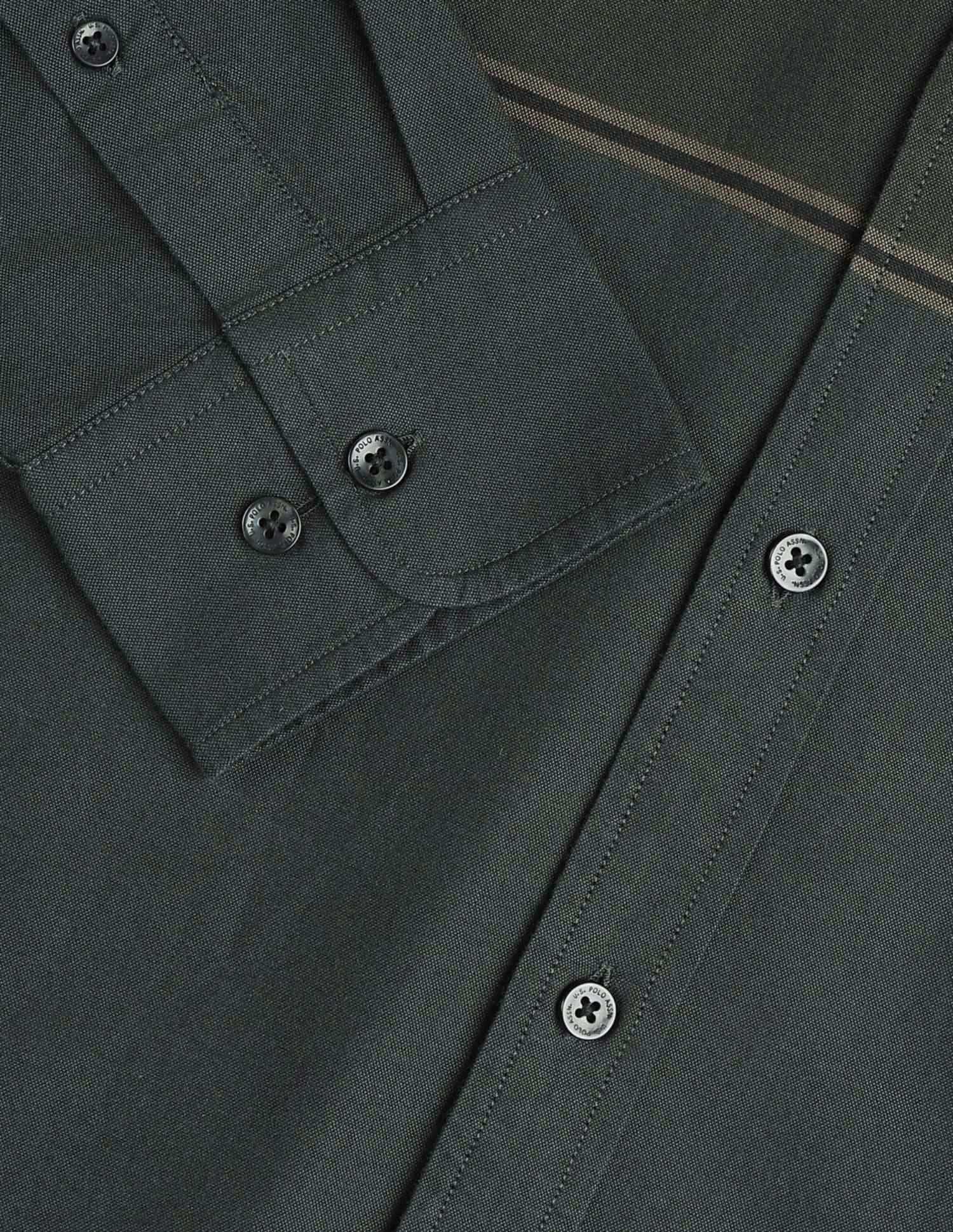 Oxford Tailored Fit Shirt Olive - U.S. POLO ASSN. | Large