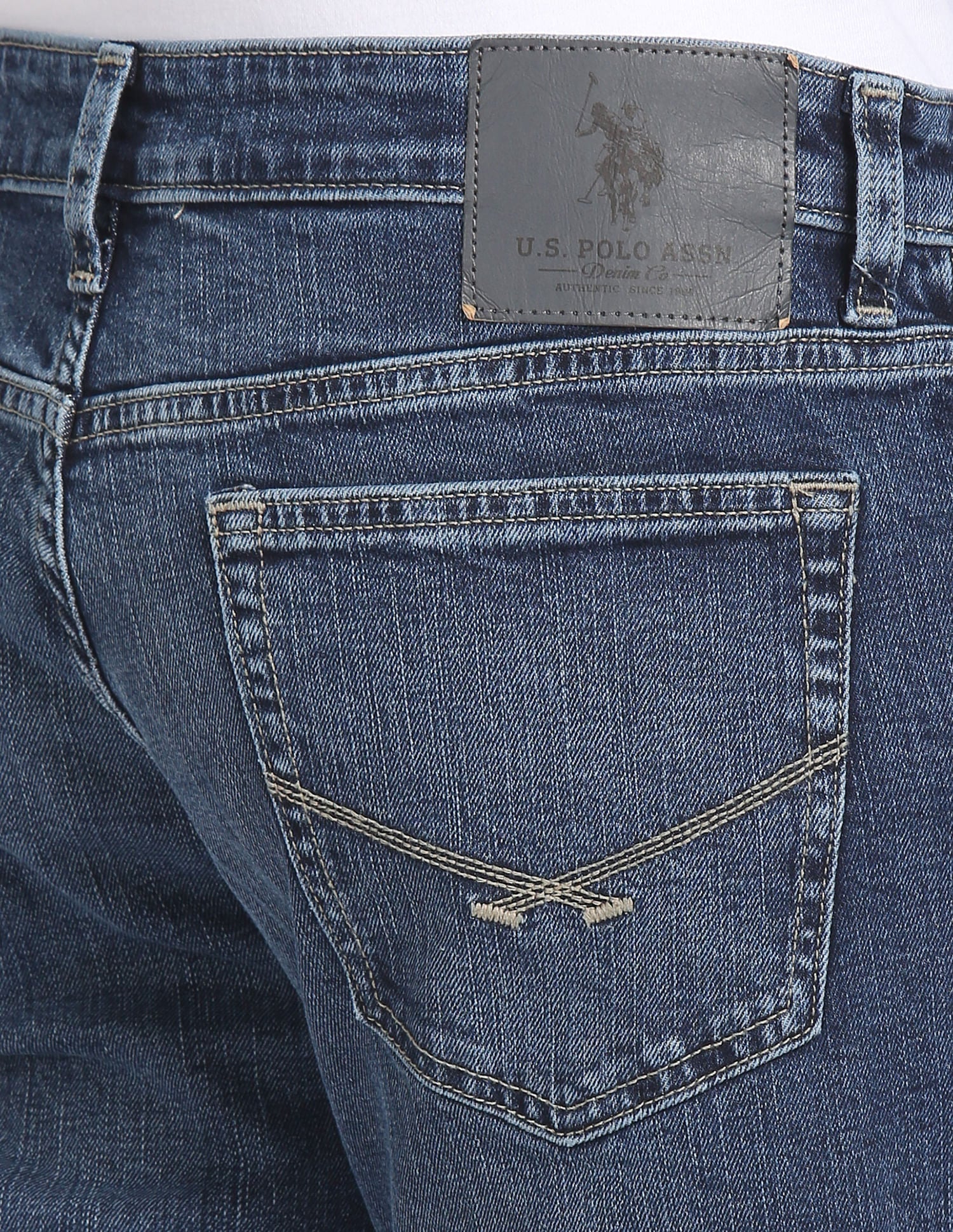 Brandon Slim Tapered Fit Blue Jeans Blue - U.S. POLO ASSN. | Large