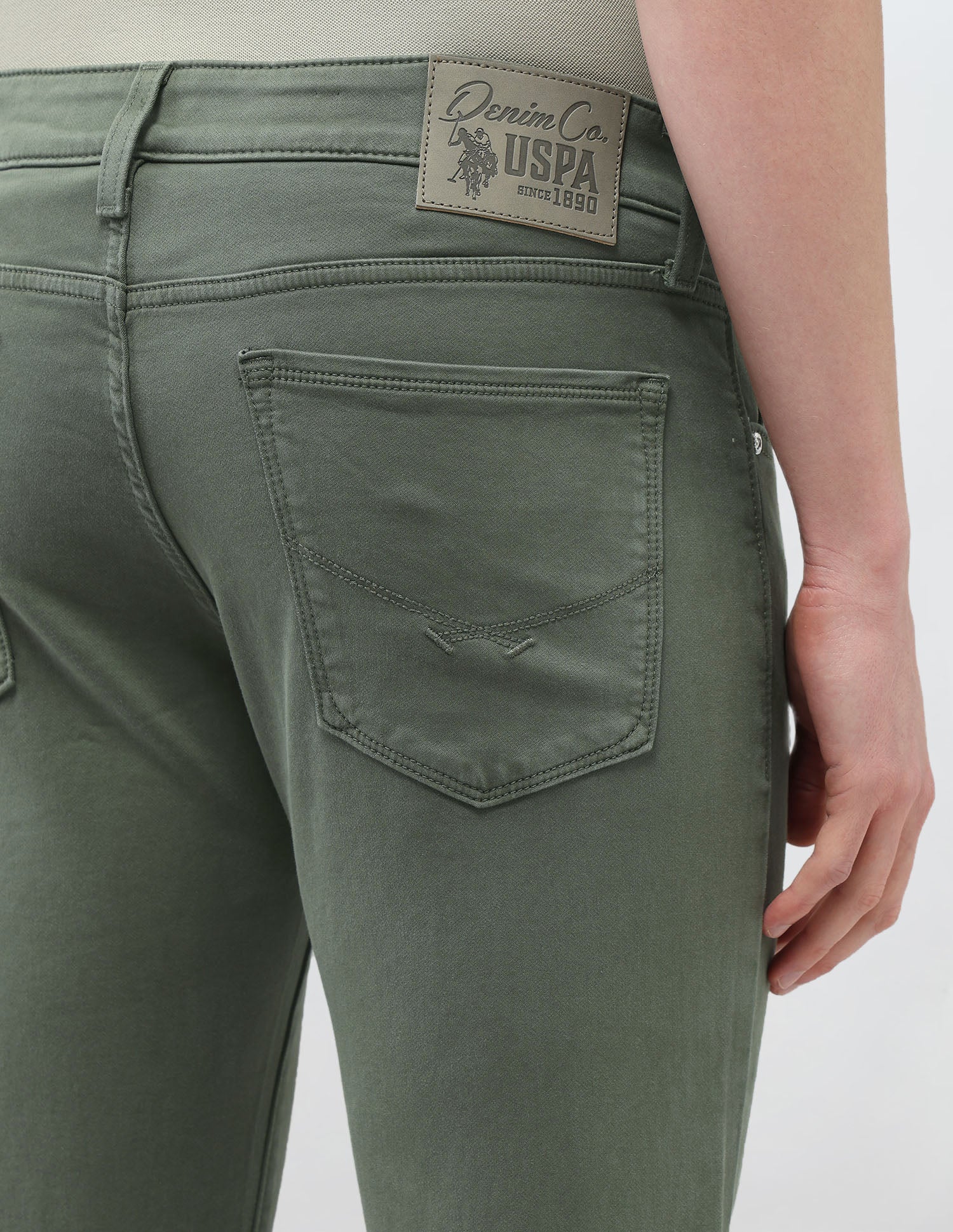 Brandon Slim Tapered Fit Green Jeans Olive - U.S. Polo Assn. India | Large