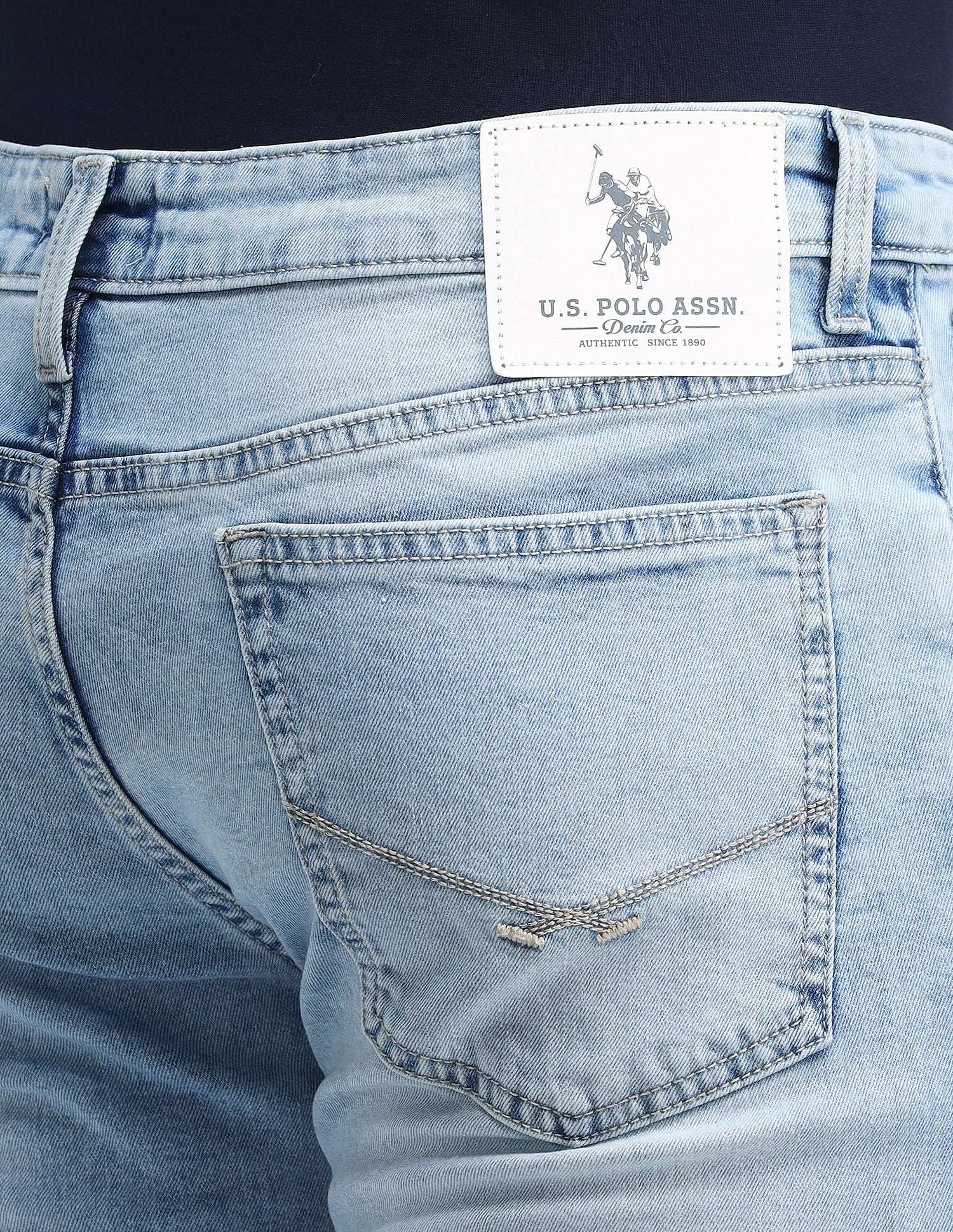 Brandon Slim Tapered Blue Jeans Blue - U.S. POLO ASSN. | Large