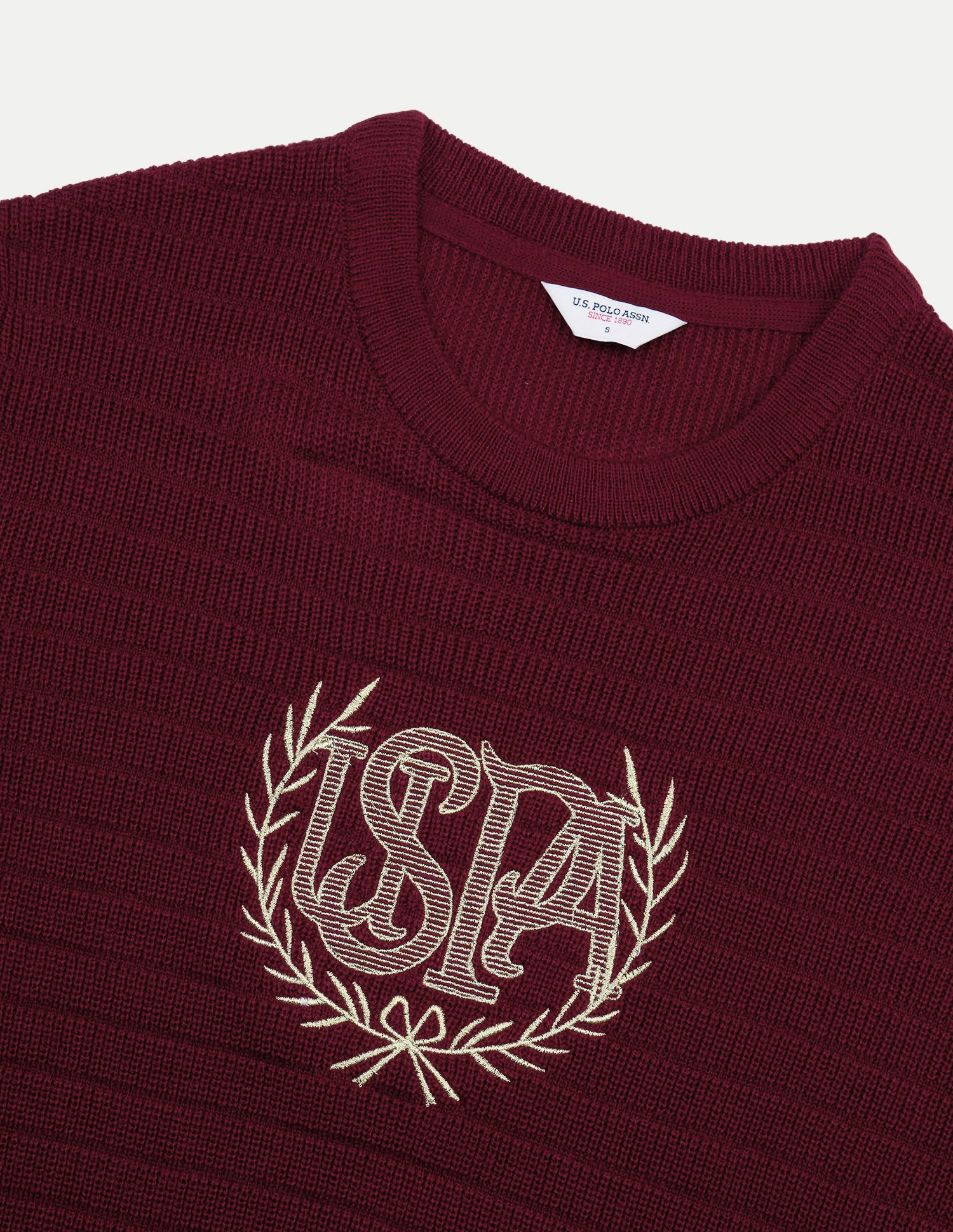Brand Embroidered Regular Fit Sweater Maroon - U.S. Polo Assn. India | Large