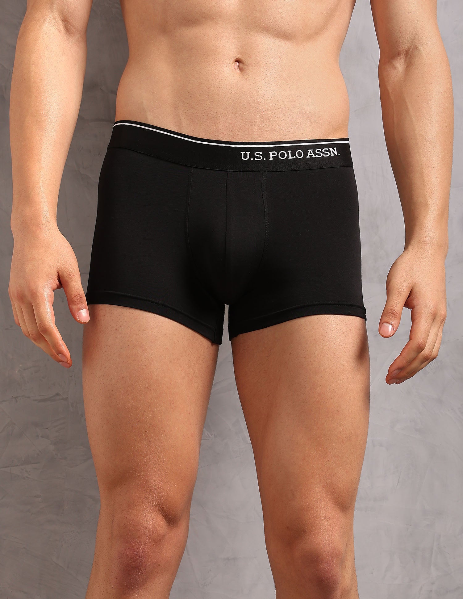 Cotton Stretch Breathable OET18 Trunks - Pack Of 2 Uspa Black and Cocoa Cream - U.S. POLO ASSN. | Large