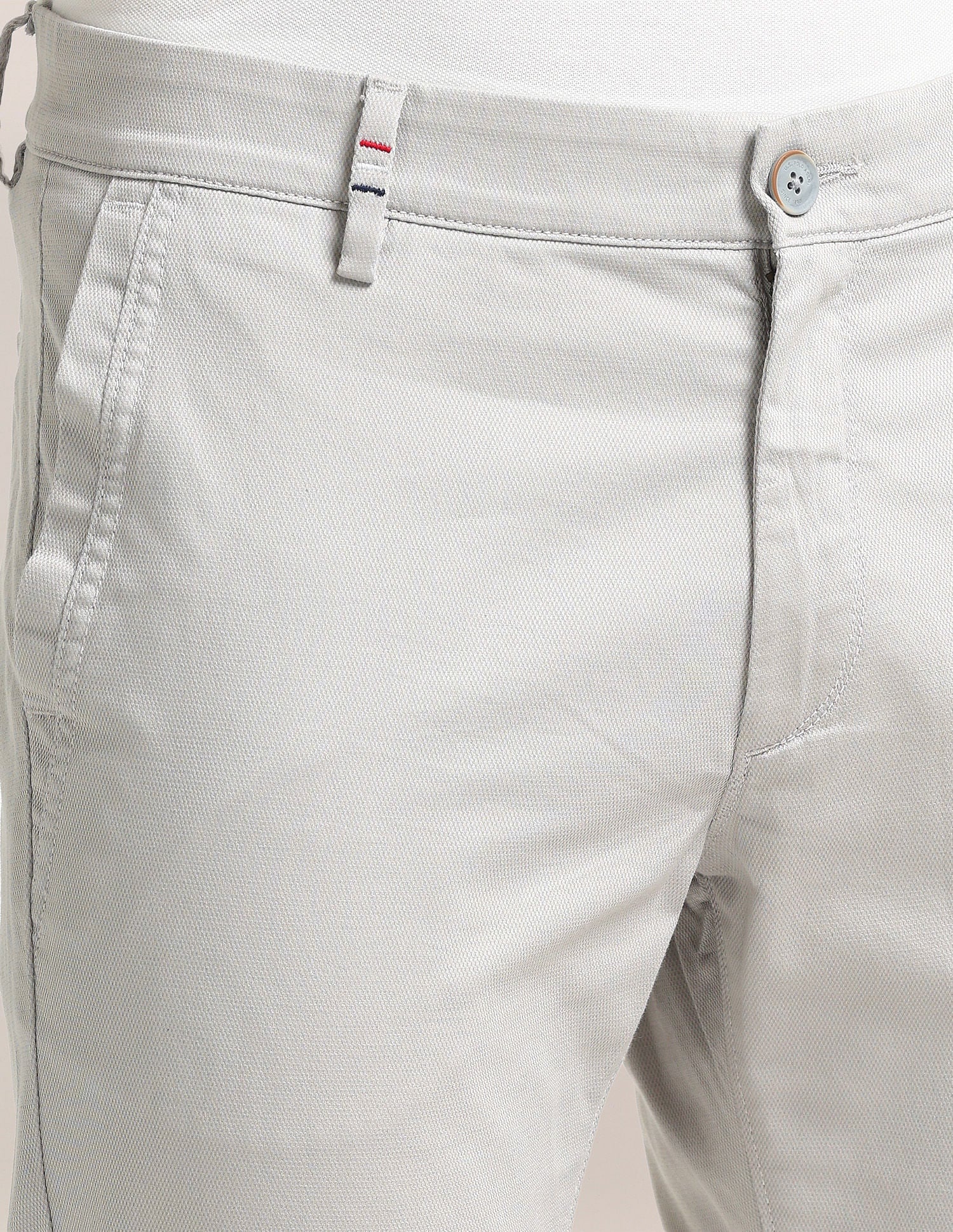 Denver Slim Fit Solid Trousers Light-Grey - U.S. POLO ASSN. | Large