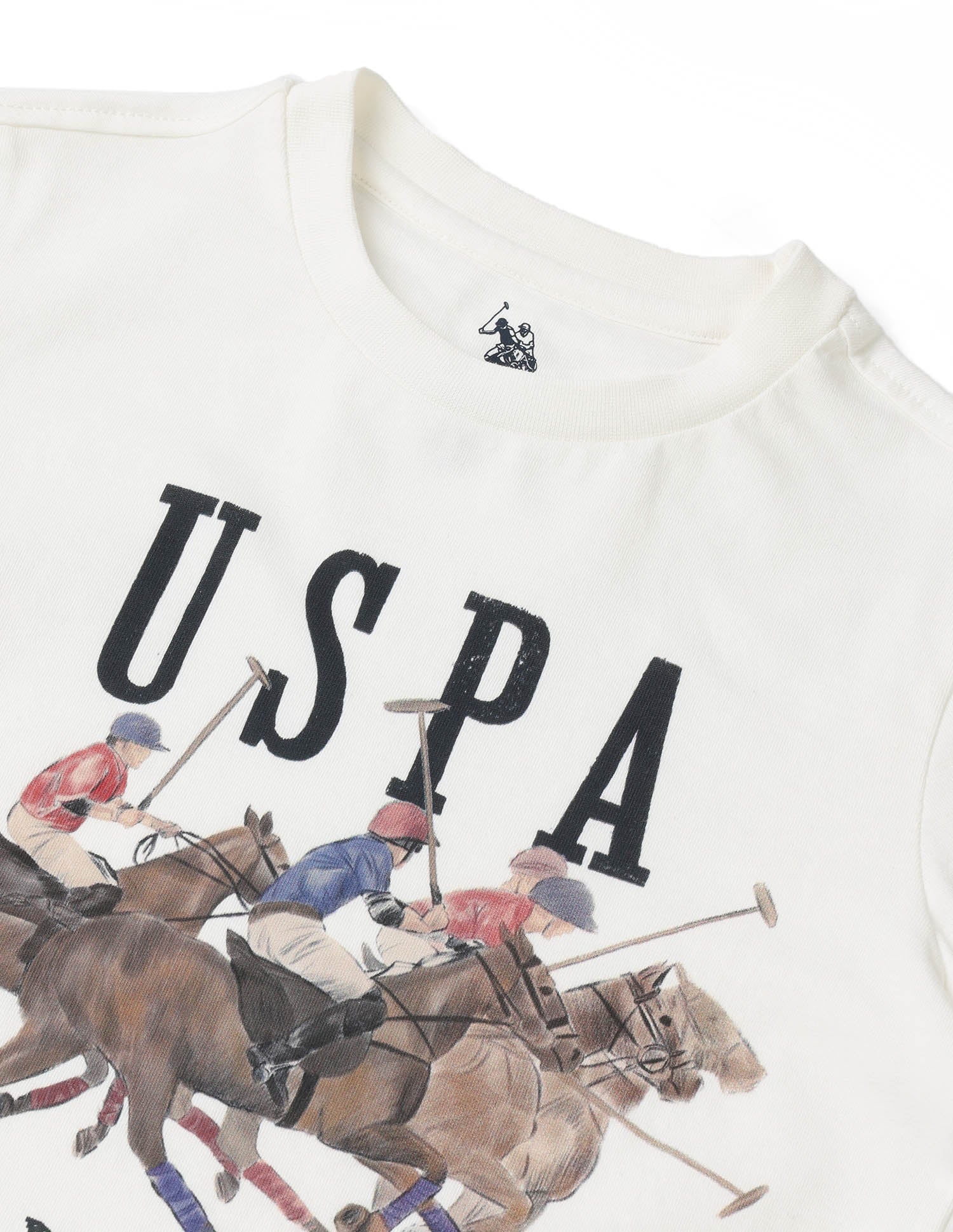 Boys Pure Cotton Regular Fit T-Shirt Off White - U.S. POLO ASSN. | Large