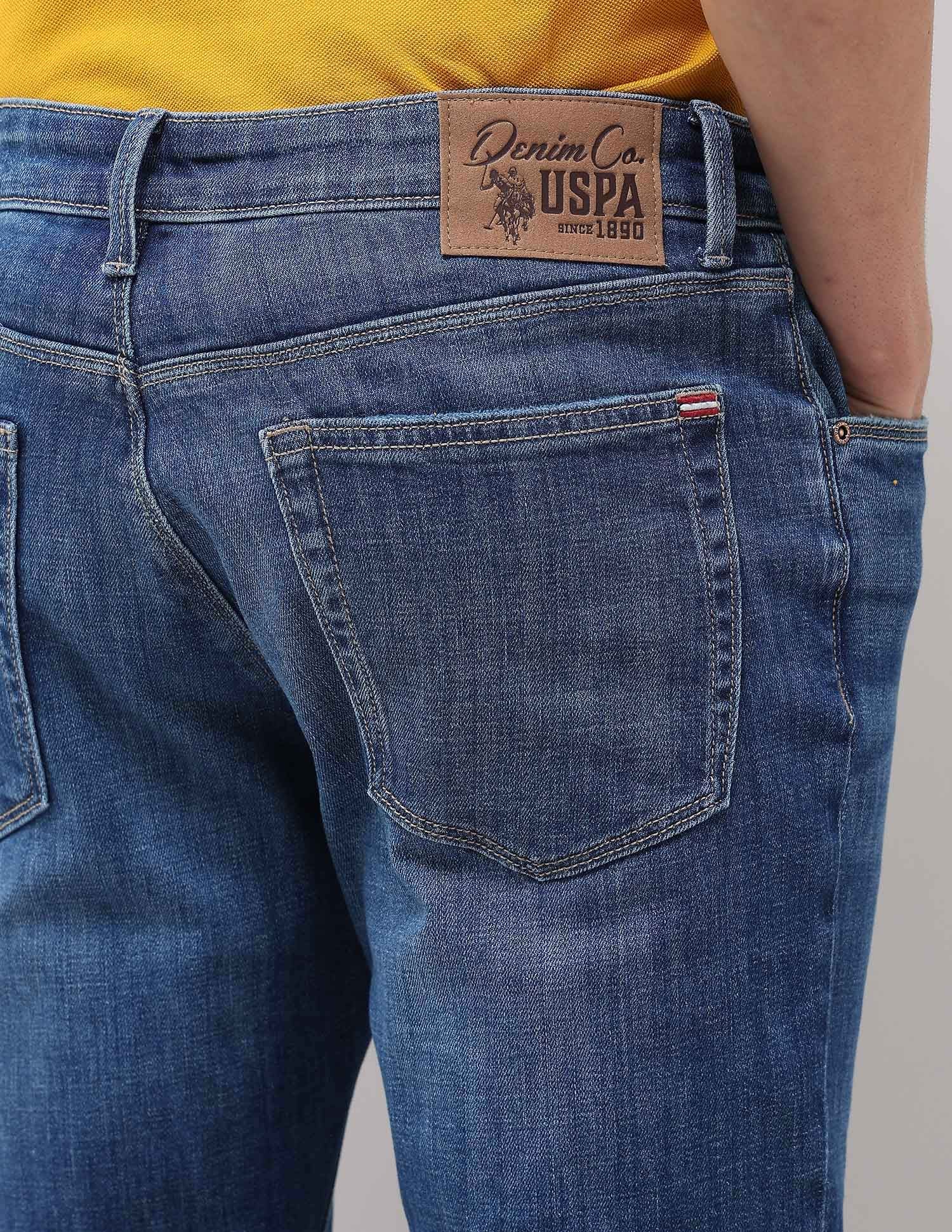 Brandon Slim Tapered Fit Blue Jeans Blue - U.S. POLO ASSN. | Large