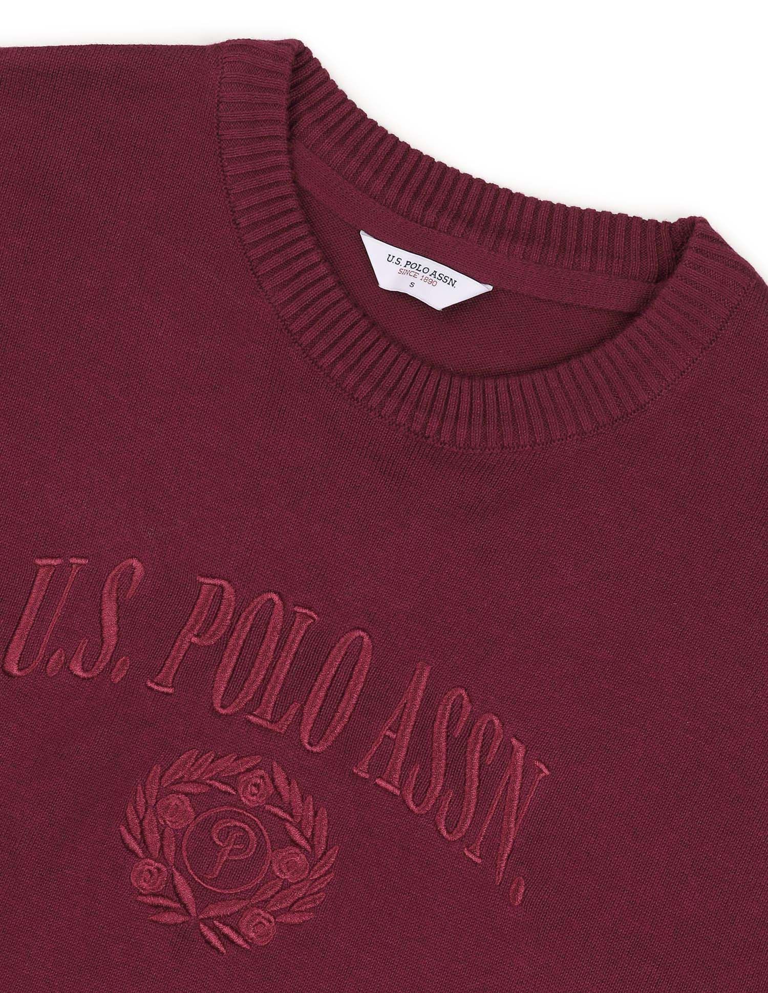 Relaxed Fit Drop Shoulder Sweatshirt Maroon - U.S. POLO ASSN. | Large