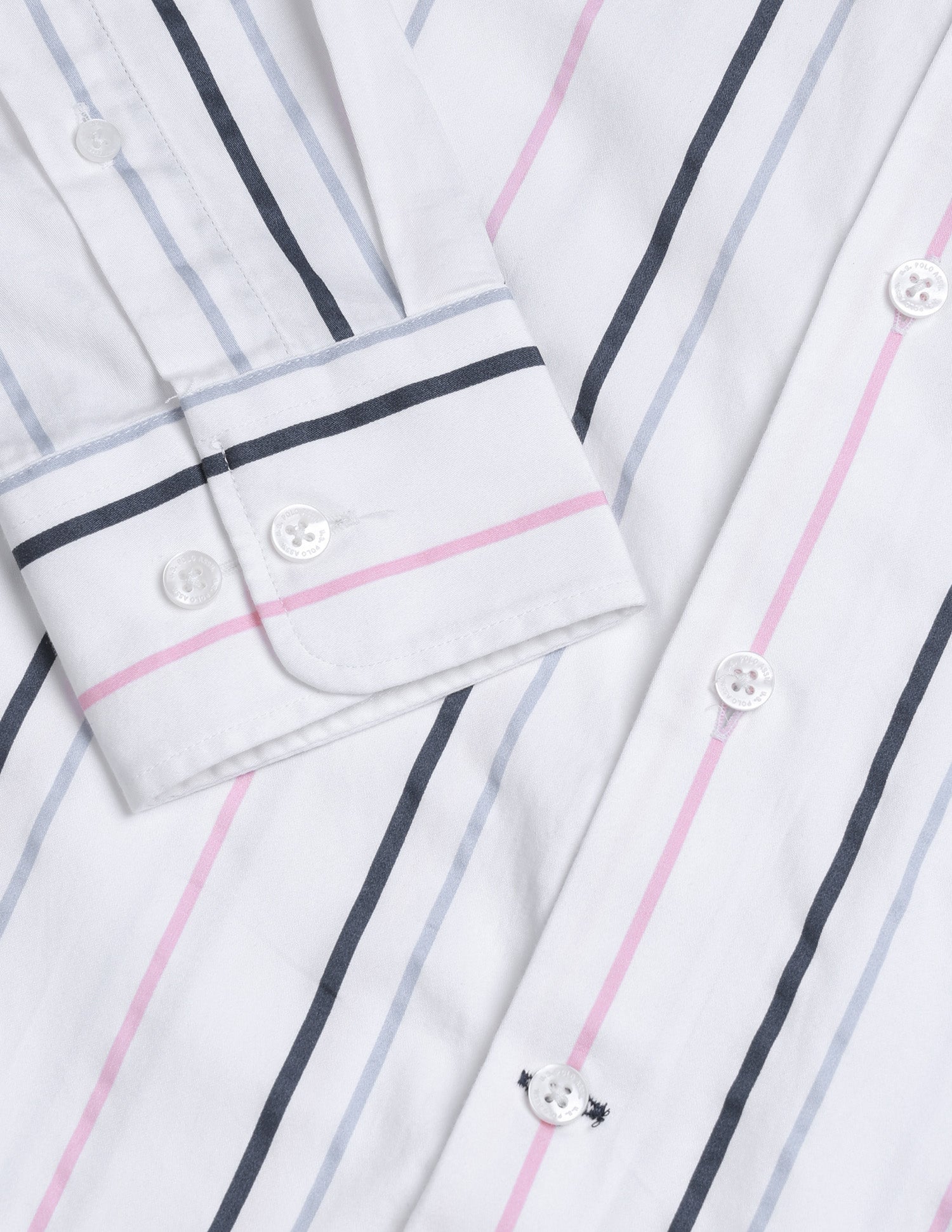 Vertical Striped Satin Shirt Light Blue - U.S. Polo Assn. India | Large