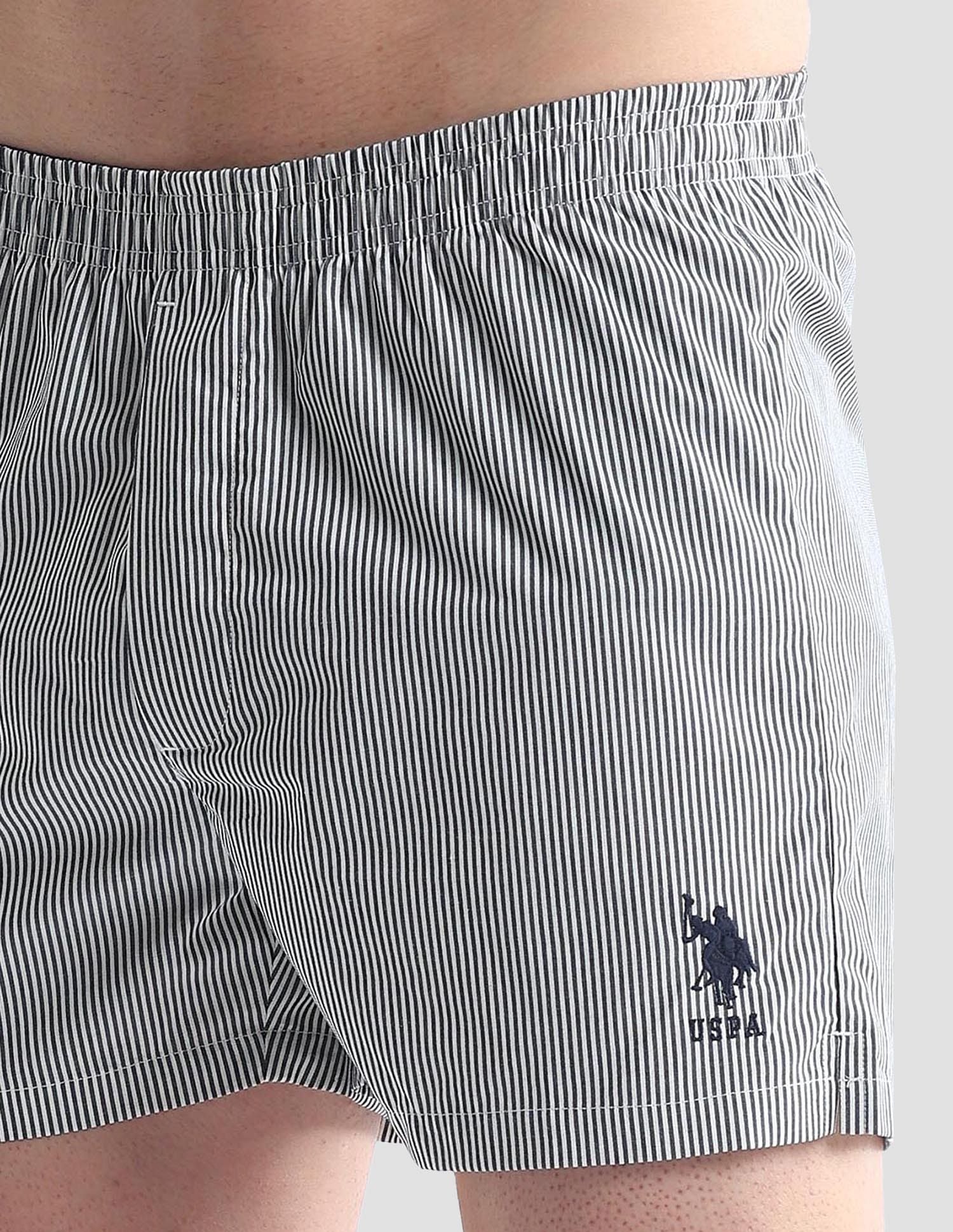 Pure Cotton EX004  Boxer Shorts - Pack of 1 Navy and White - U.S. POLO ASSN. | Large