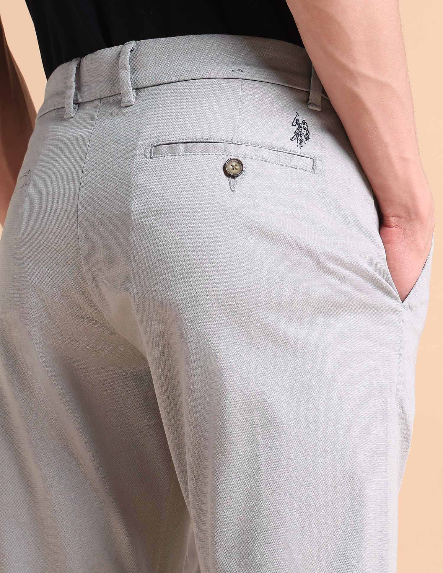 Super Slim Fit Satin Chinos Lightgrey - U.S. POLO ASSN. | Large