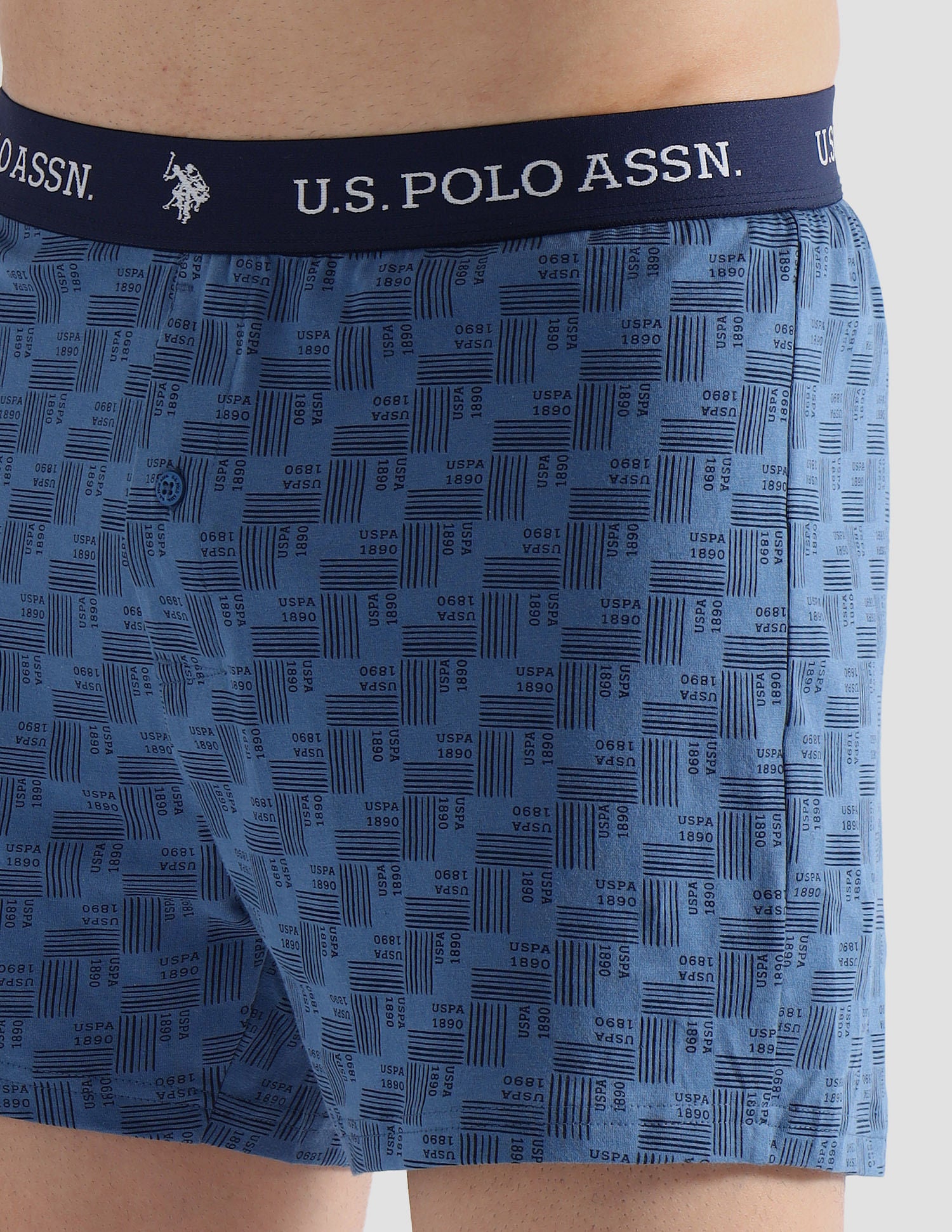 Comfort Regular Fit Solid OEX09 Boxers - Pack of 2 Nile Blue and Moonlight Blue - U.S. POLO ASSN. | Large