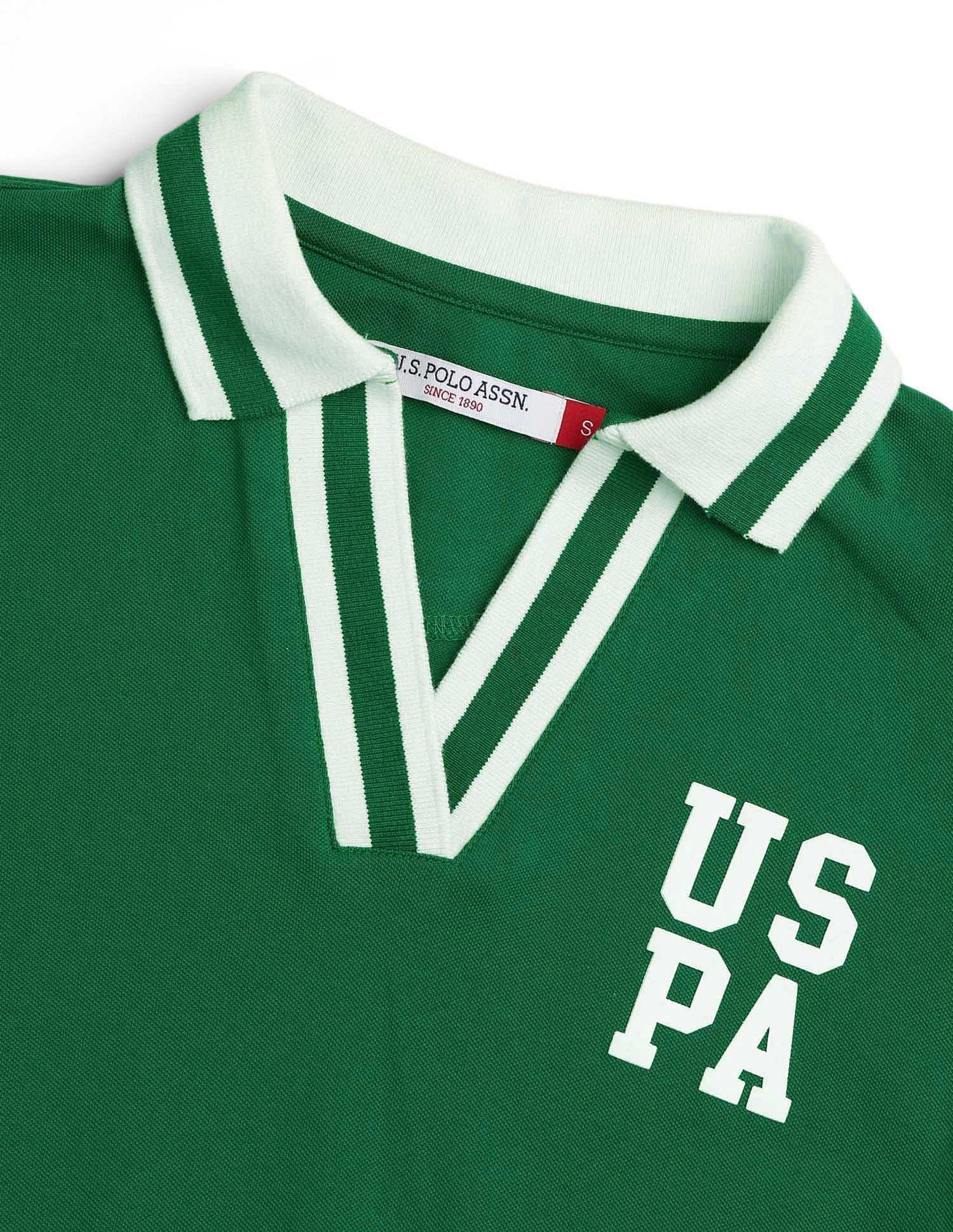 Regular Fit Solid Polo Shirt Green - U.S. POLO ASSN. | Large