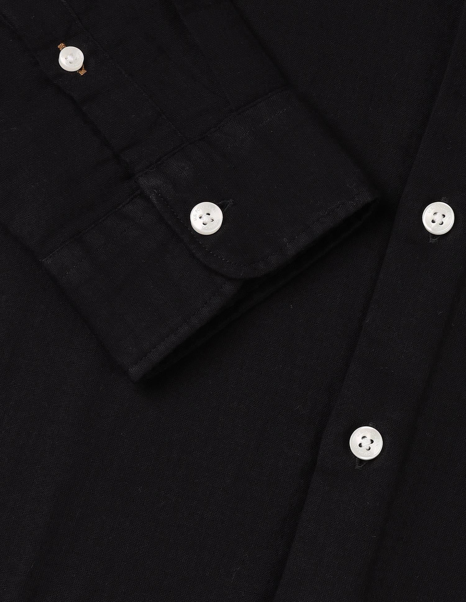 Dobby Regular Fit Shirt Black - U.S. POLO ASSN. | Large