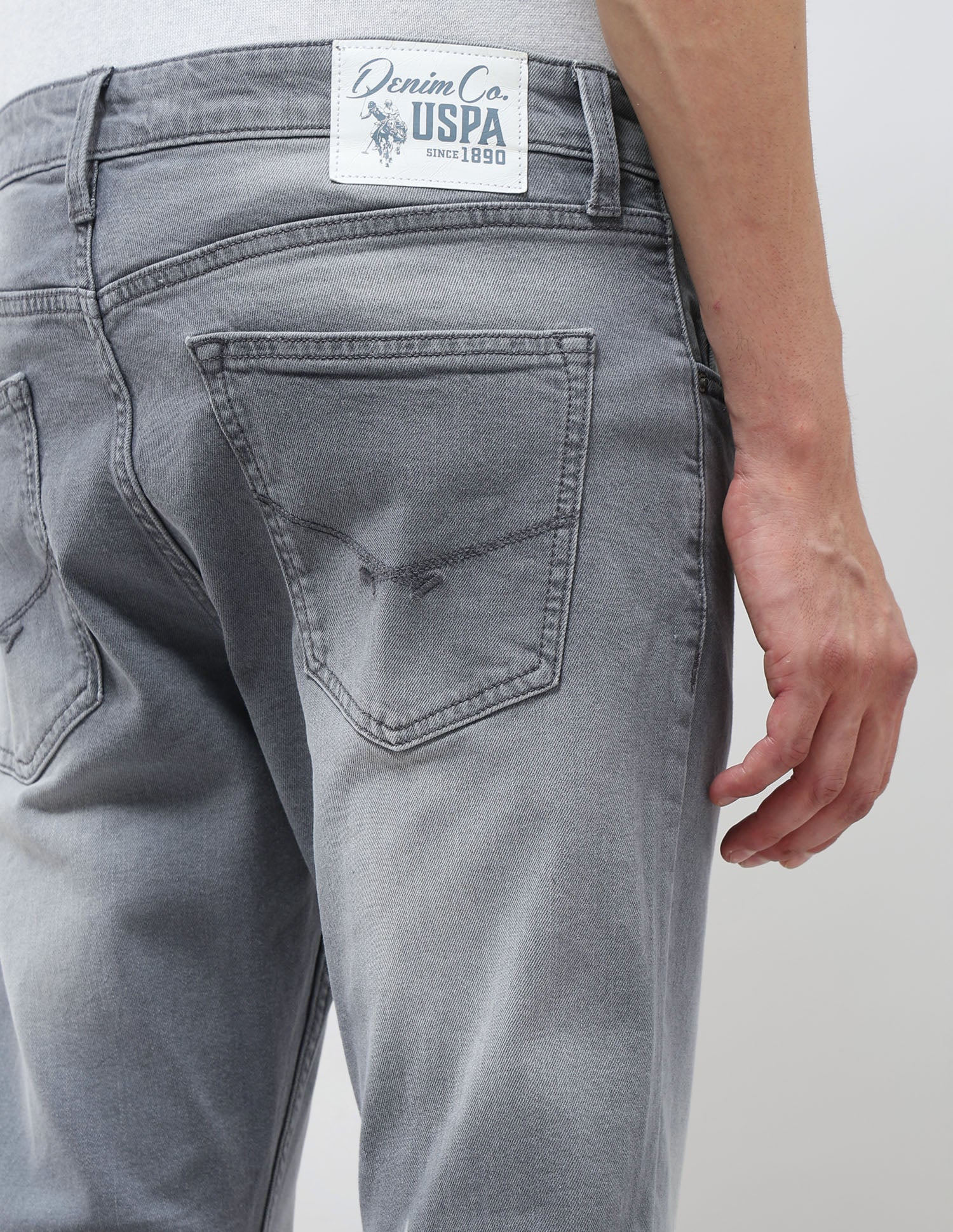 Henry Tapered Fit Stone Washed Jeans Grey - U.S. POLO ASSN. | Large