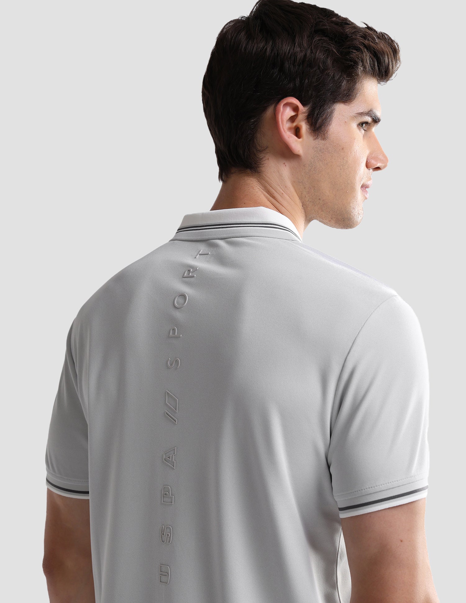 Solid Slim Fit Active Polo Shirt Grey - U.S. Polo Assn. India | Large