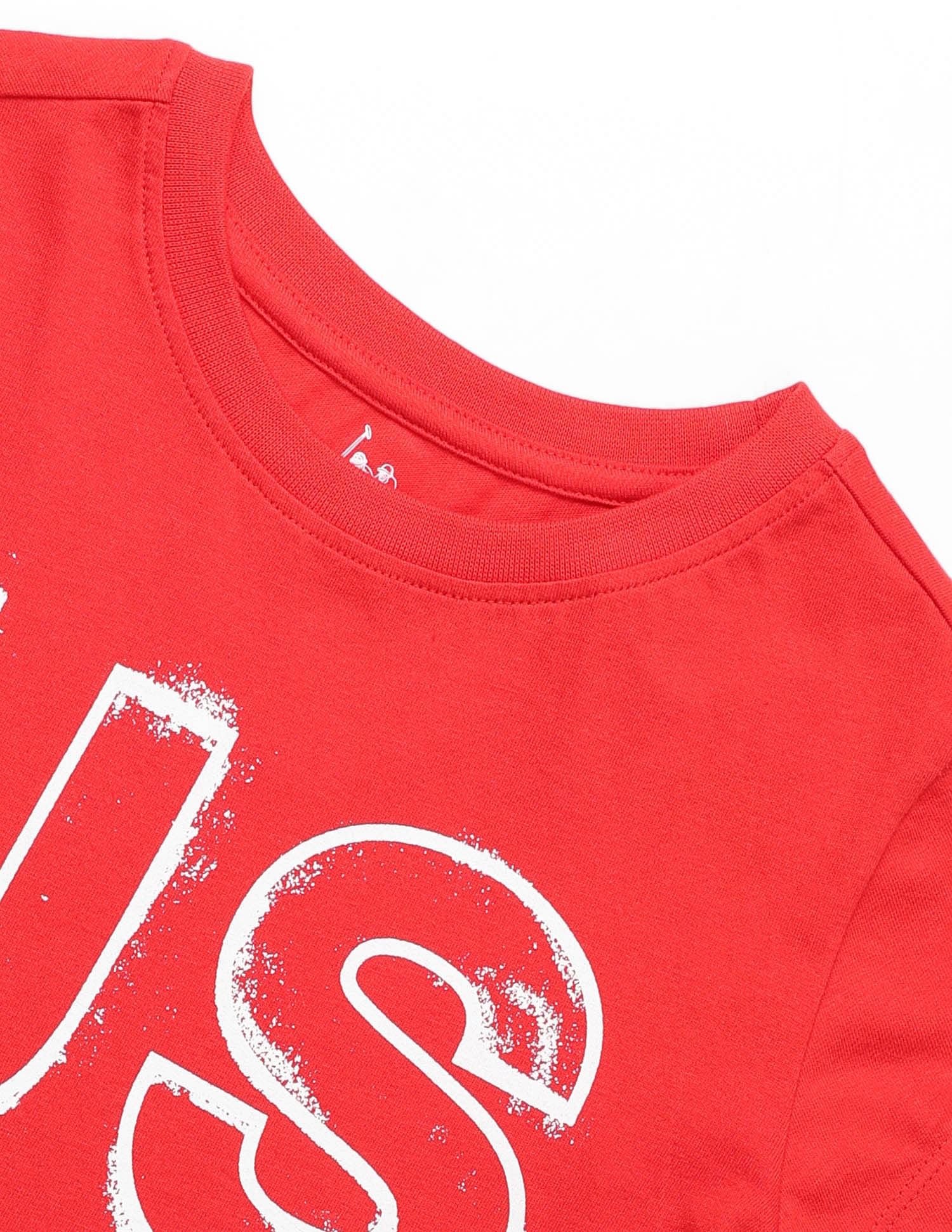 Girls Brand Printed Regular Fit T-Shirt Red - U.S. POLO ASSN. | Large