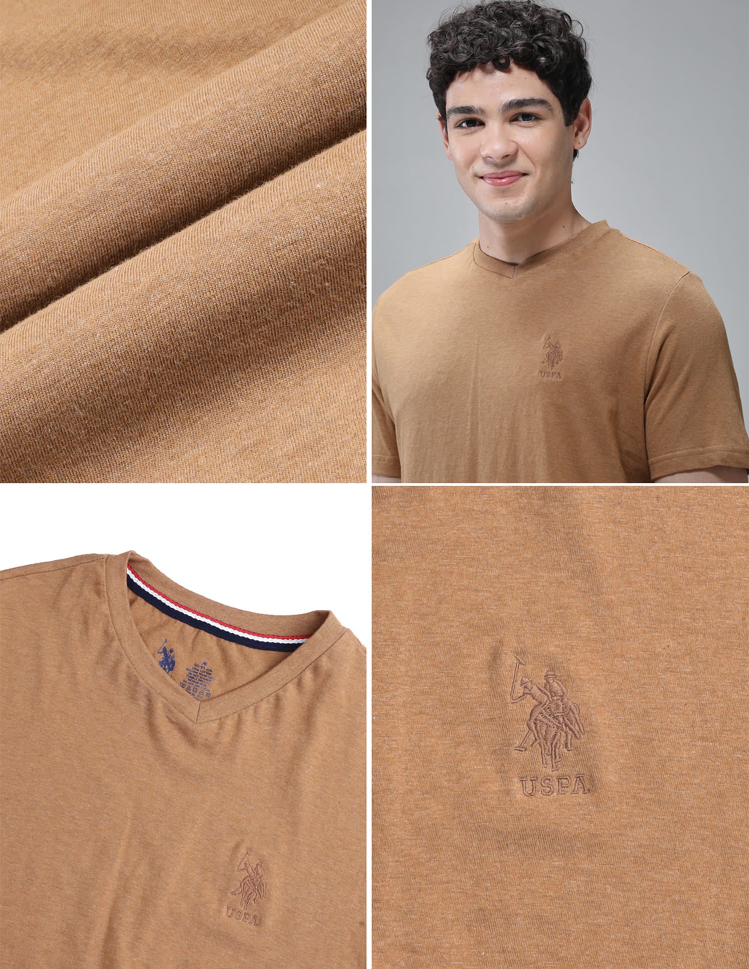 Breathable Comfort Fit I638 Lounge T-Shirt - Pack Of 1 Mustard Melange - U.S. Polo Assn. India | Large