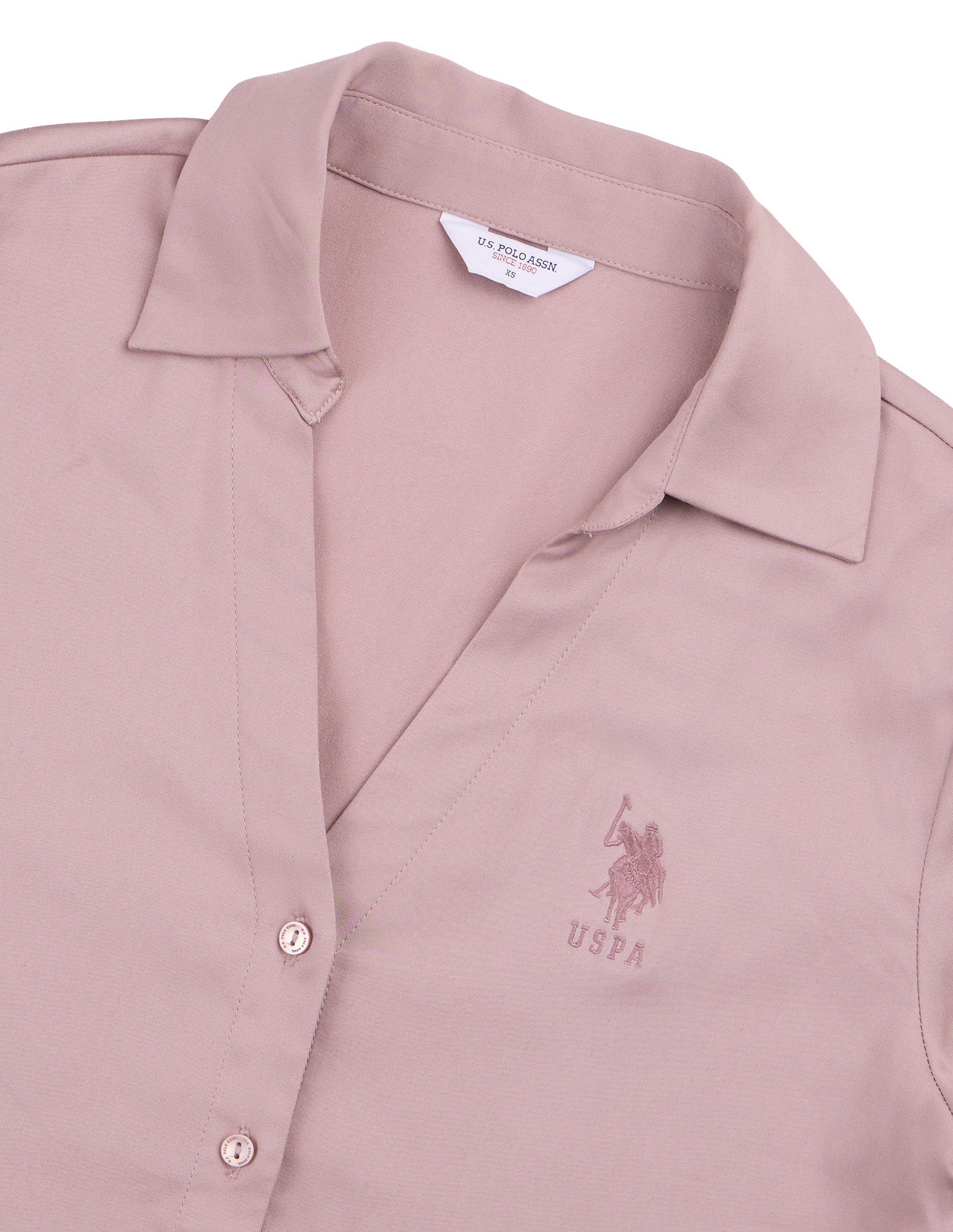 Solid Regular Fit Shirt Mauvish Pink - U.S. Polo Assn. India | Large