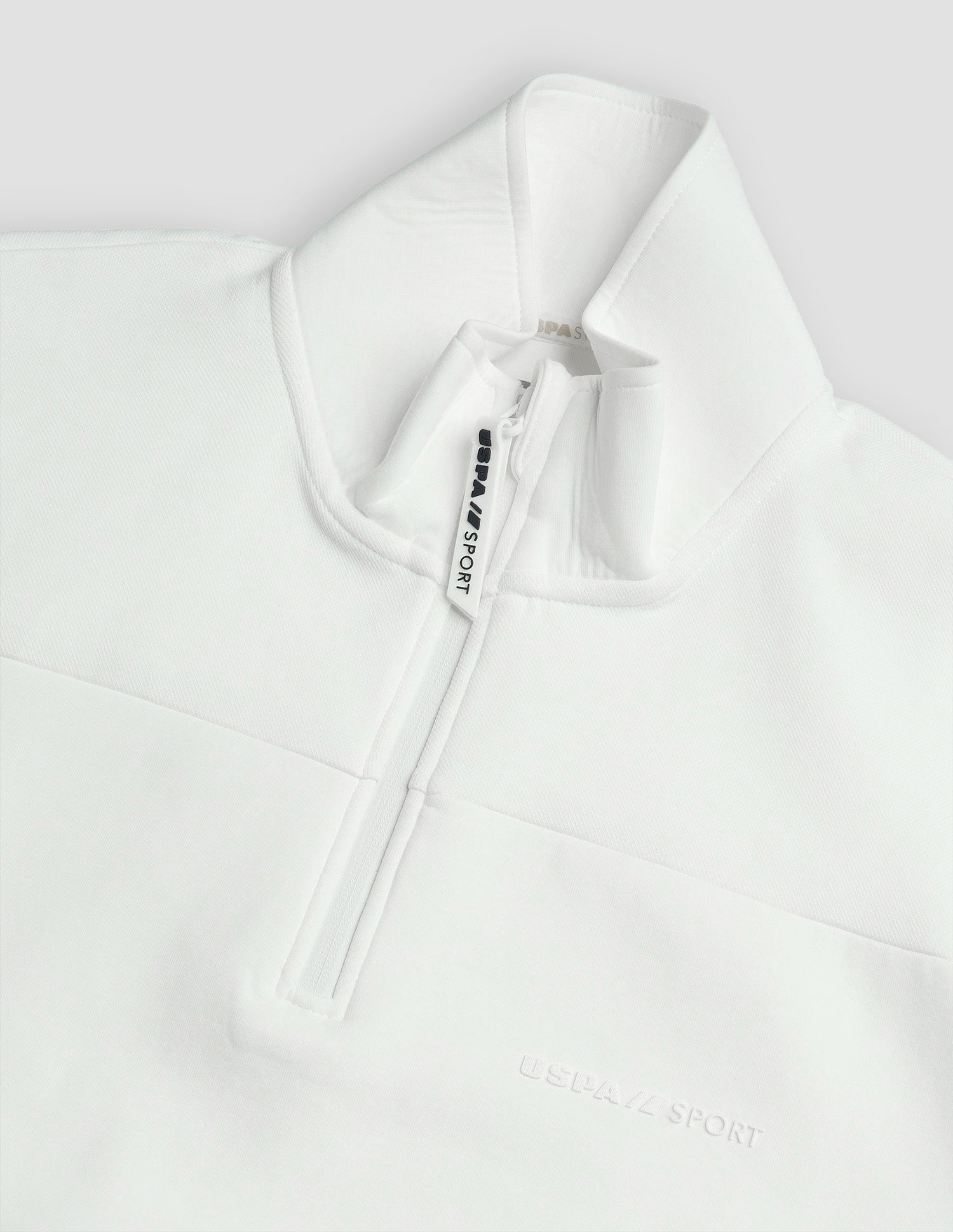 Regular Fit Solid Active Sweatshirt Off White - U.S. POLO ASSN. | Large