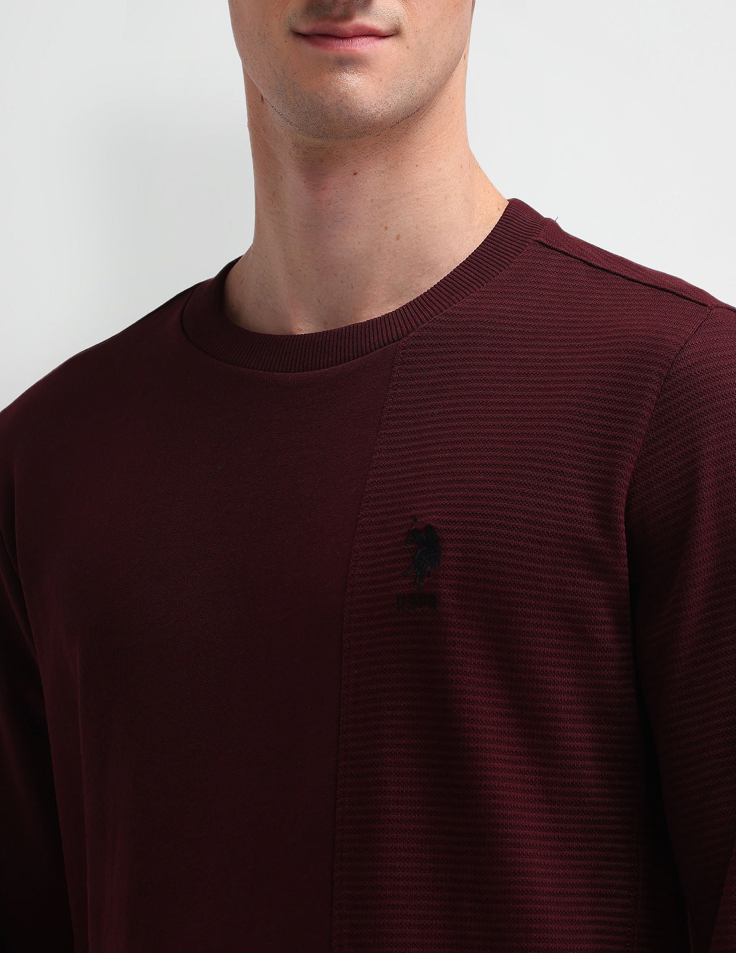 Solid Regular Fit Sweatshirt Truffle - U.S. POLO ASSN. | Large