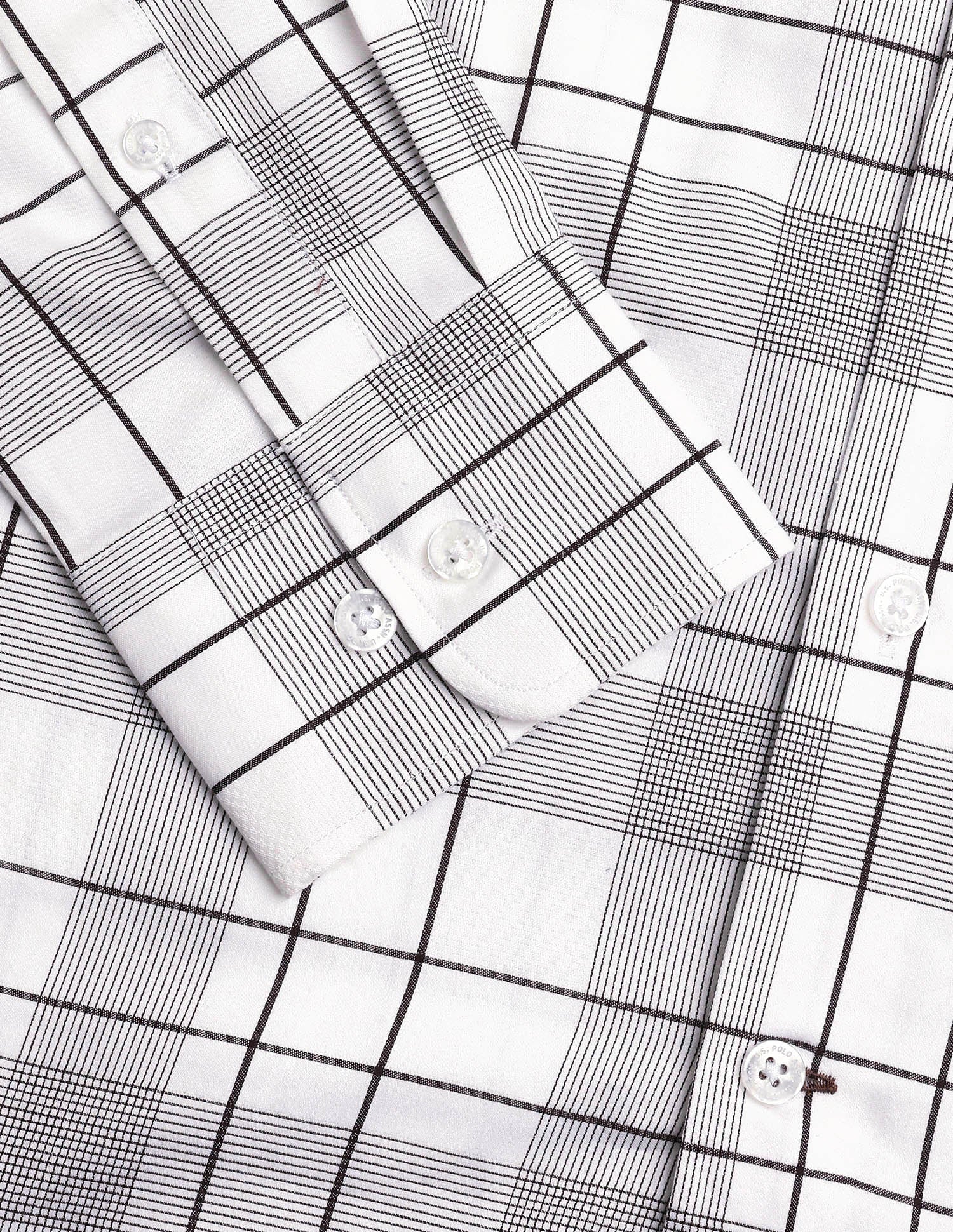 Grid Tattersall Checked Satin Shirt Brown - U.S. Polo Assn. India | Large