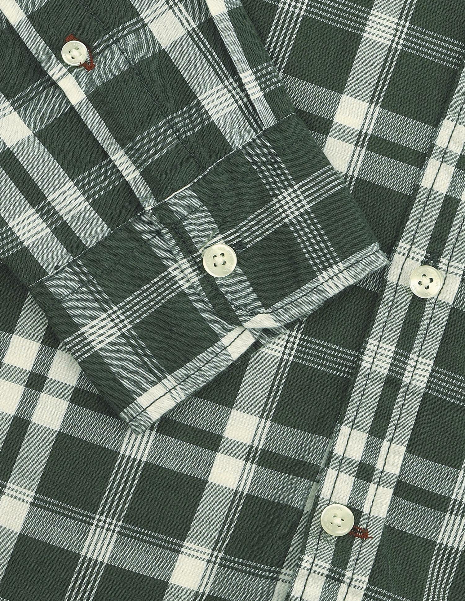 Regular Fit Tartan Checked Shirt Green - U.S. Polo Assn. India | Large