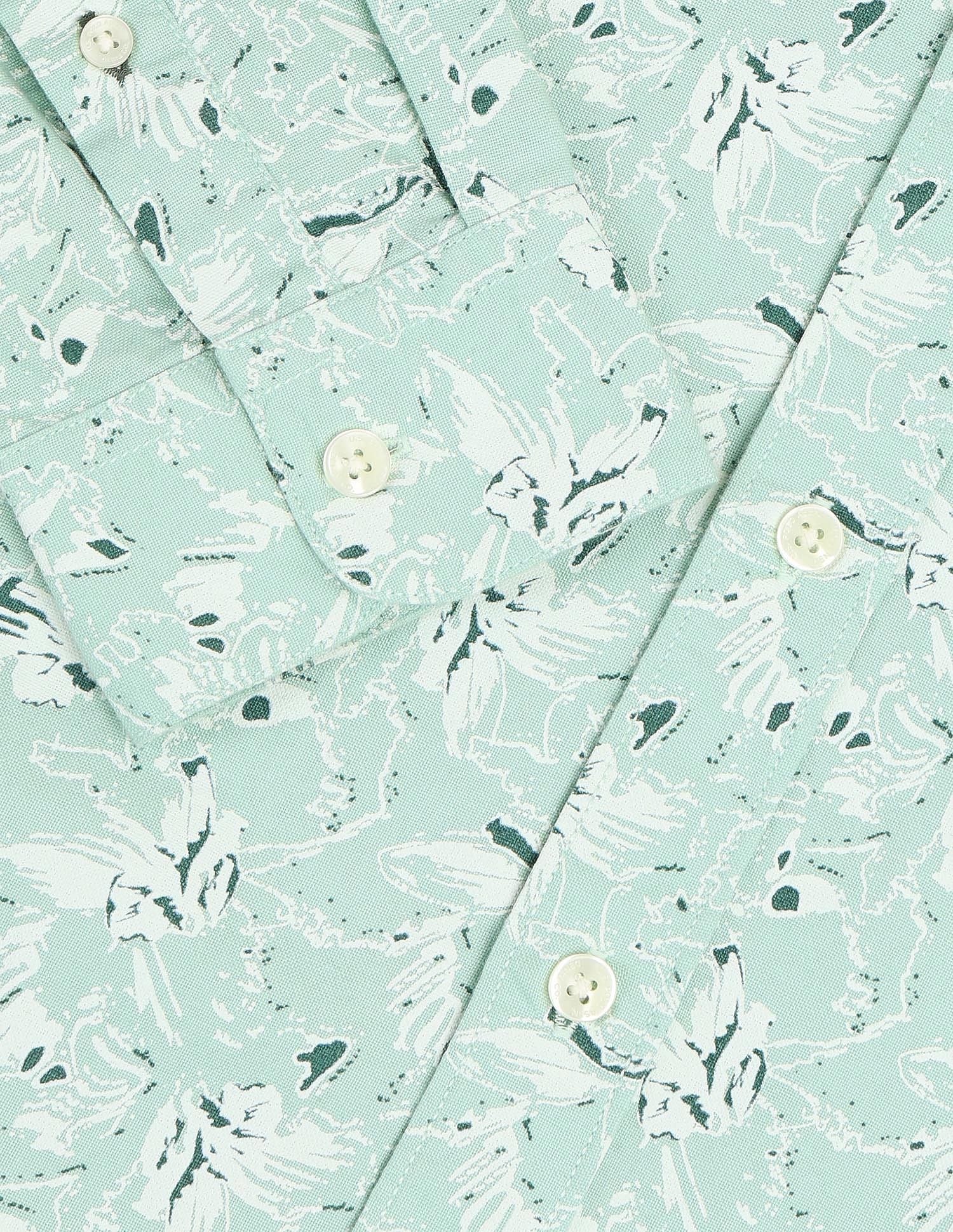 Regular Fit Dobby Printed Shirt Light Olive - U.S. POLO ASSN. | Large