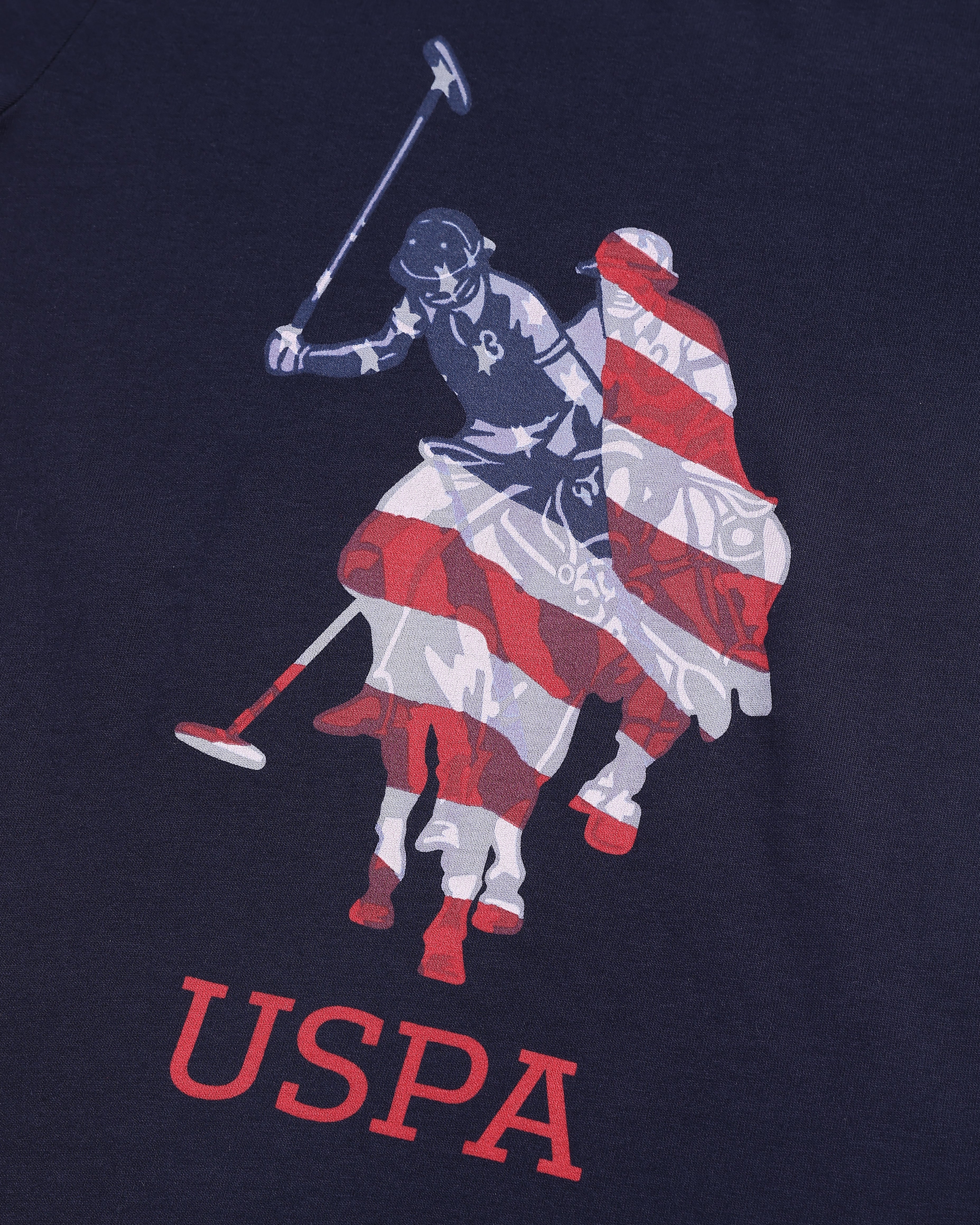 Boys Brand Print Cotton T-Shirt Navy - U.S. Polo Assn. India | Large