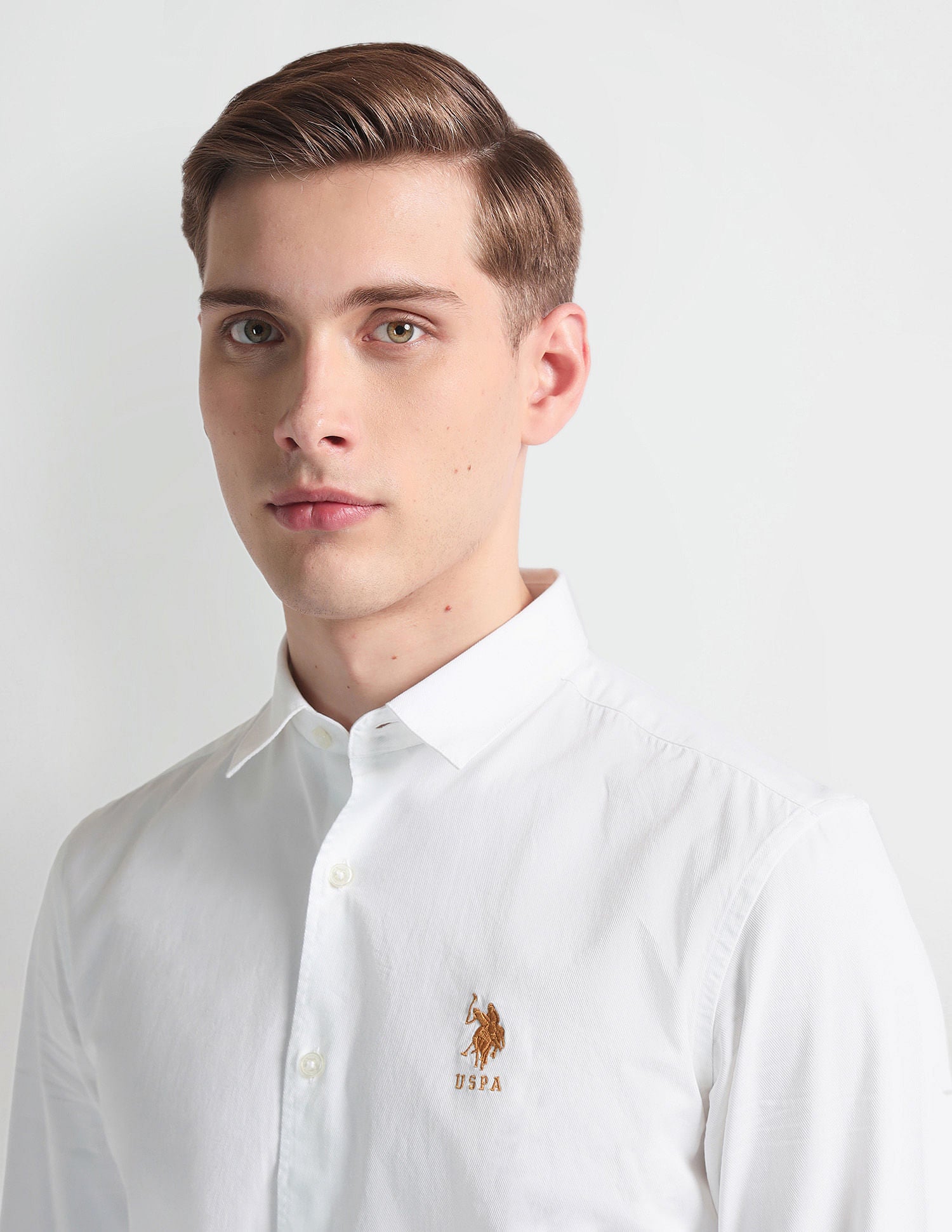 French Placket Solid Shirt White - U.S. Polo Assn. India | Large