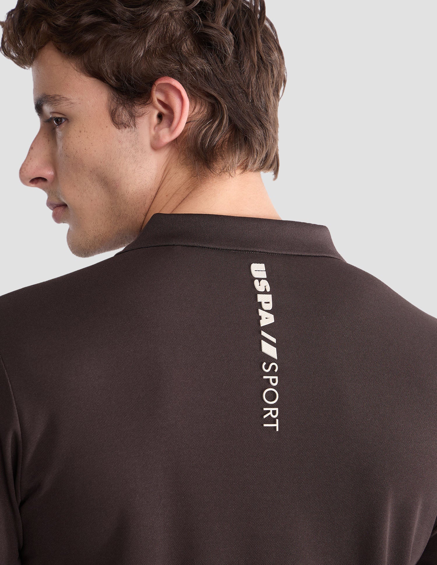 Solid Slim Fit Active Polo Shirt Dark Brown - U.S. Polo Assn. India | Large