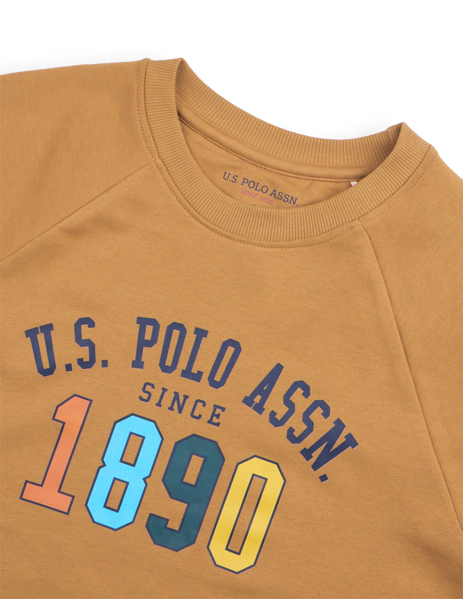 Typographic Brand Printed Relaxed Fit Sweatshirt Light Brown - U.S. Polo Assn. India | Large