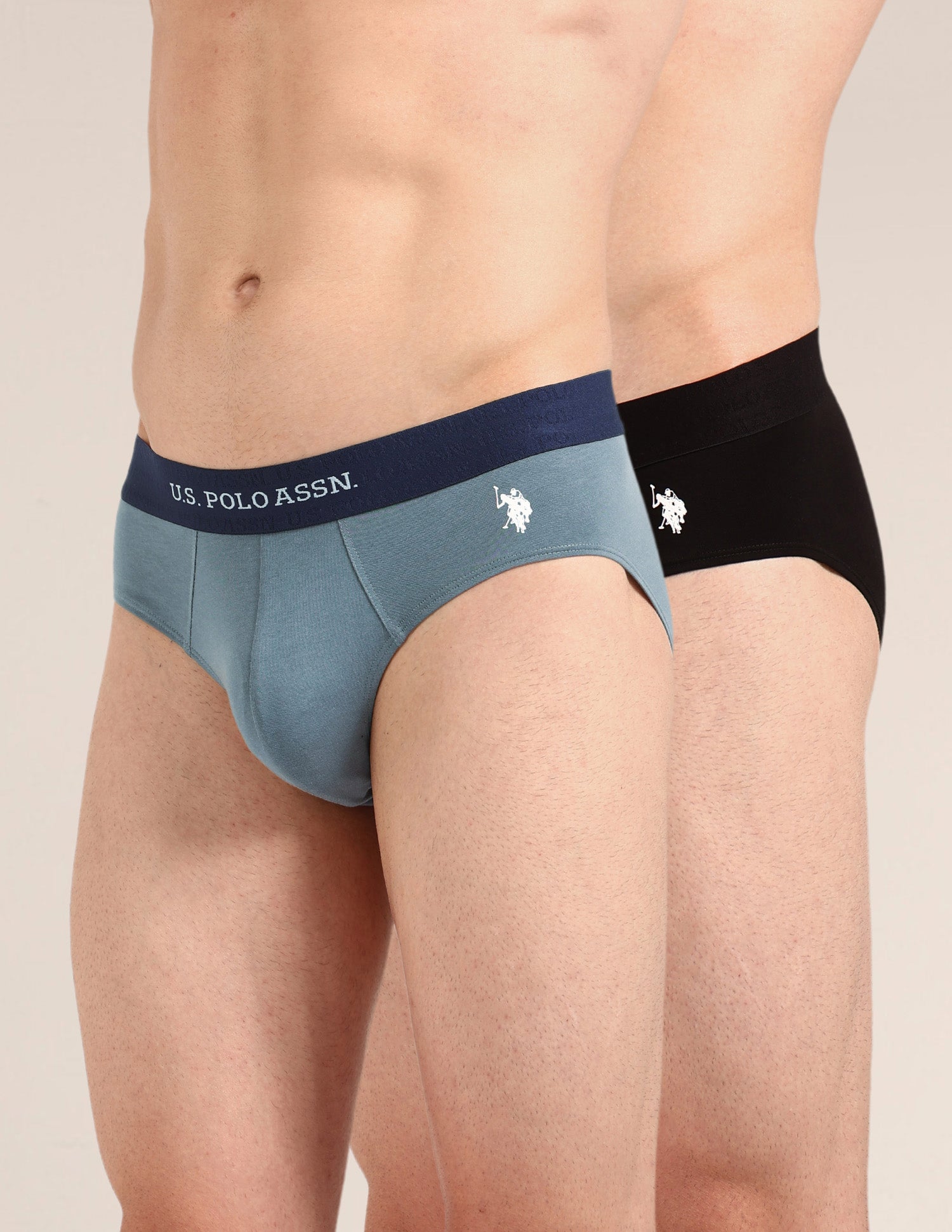 Antibacterial Dual Layered OEB21 Brief - Pack Of 2 Black/Stromy Weather - U.S. Polo Assn. India | Large