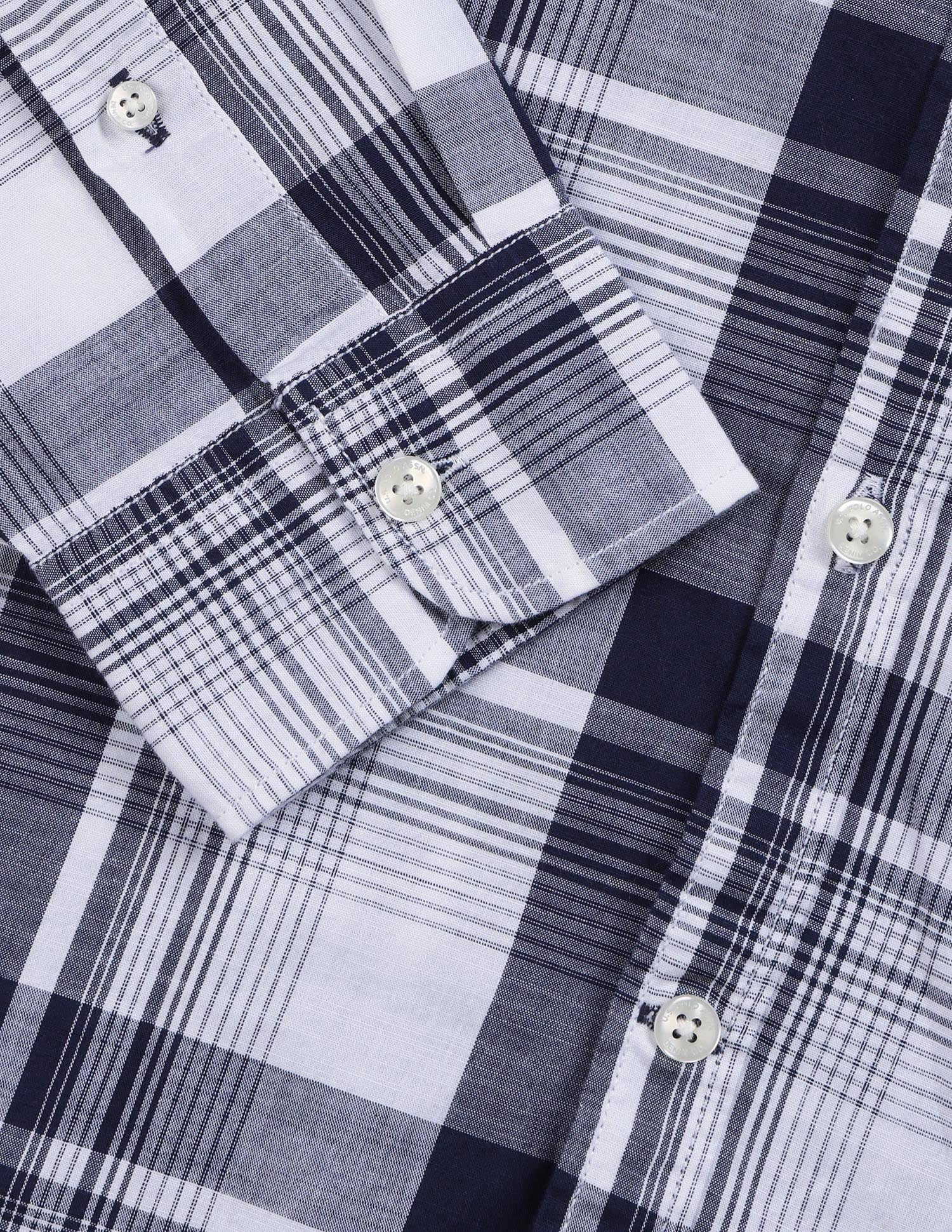 Twill Plaid Checked Shirt White - U.S. Polo Assn. India | Large
