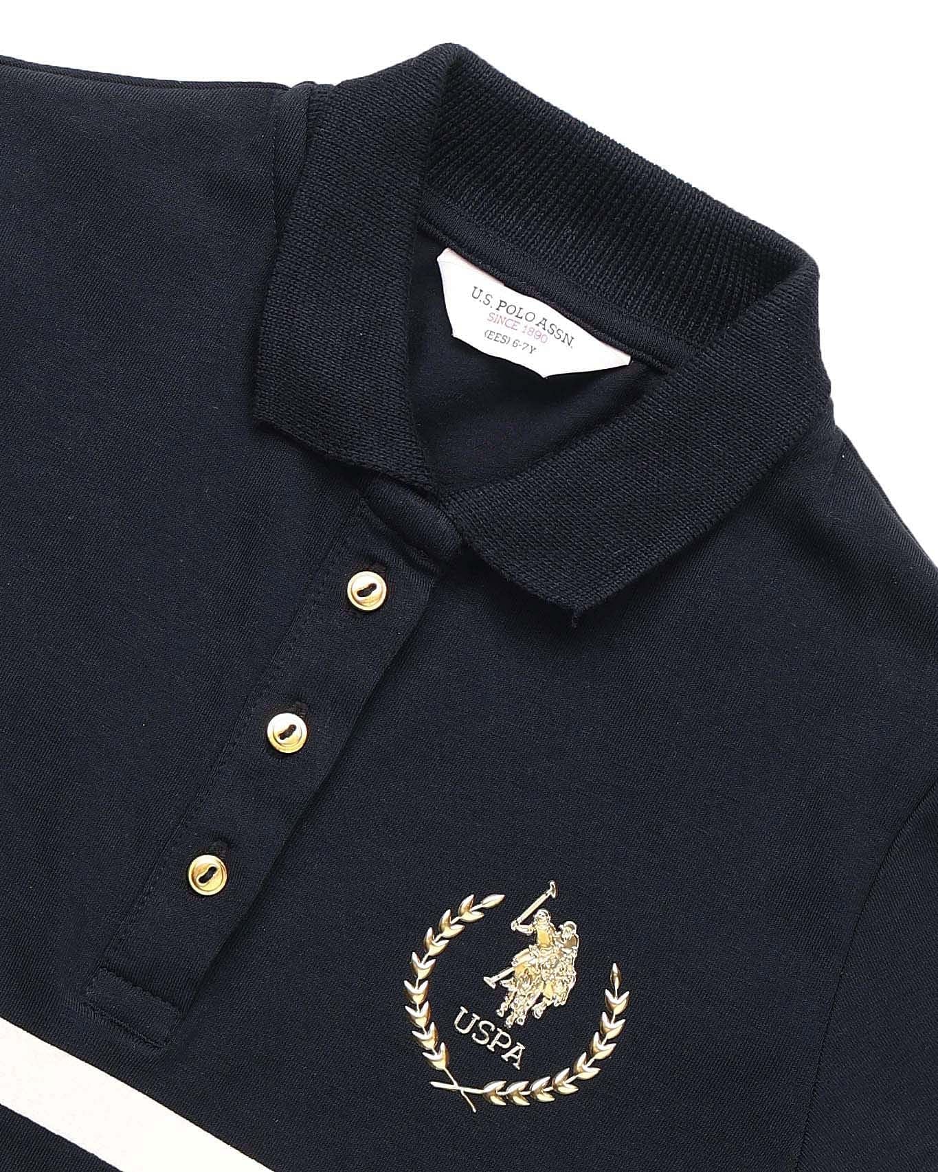 Girls Horizontal Striped Skater Dress Navy - U.S. POLO ASSN. | Large