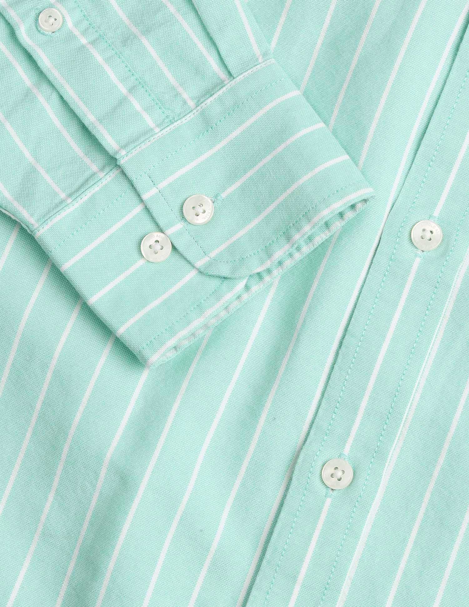 Vertical Striped Oxford Button-Down Shirt Mint - U.S. Polo Assn. India | Large
