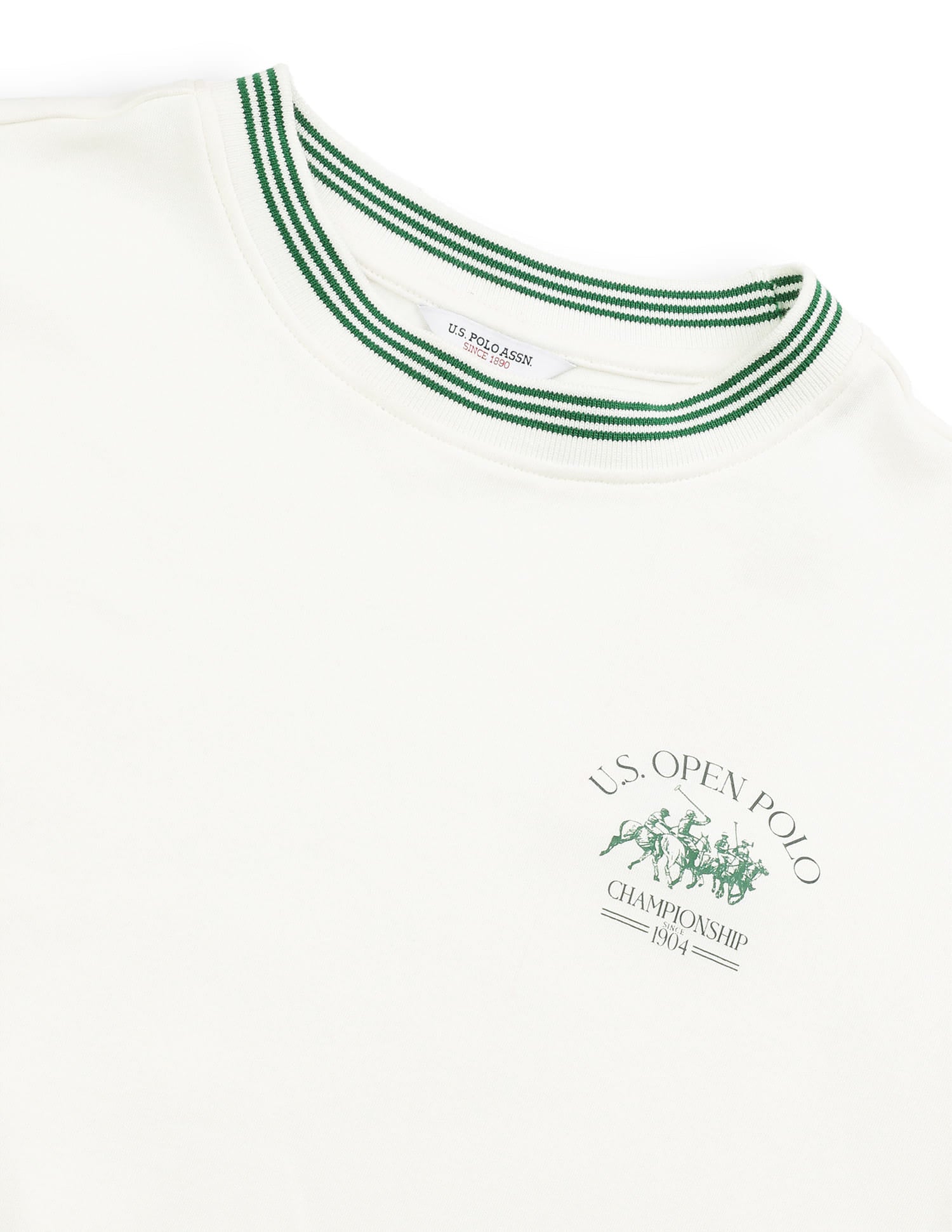 Solid Boxy Fit T-Shirt Off White - U.S. Polo Assn. India | Large