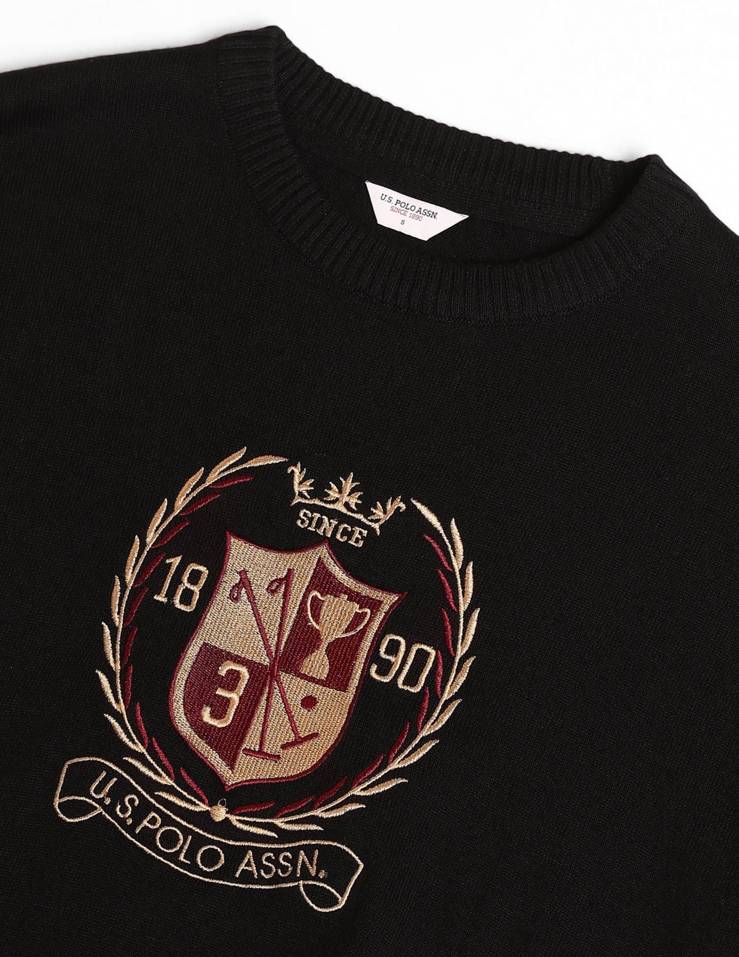 Drop Shoulder Relaxed Fit Sweater Black - U.S. POLO ASSN. | Large