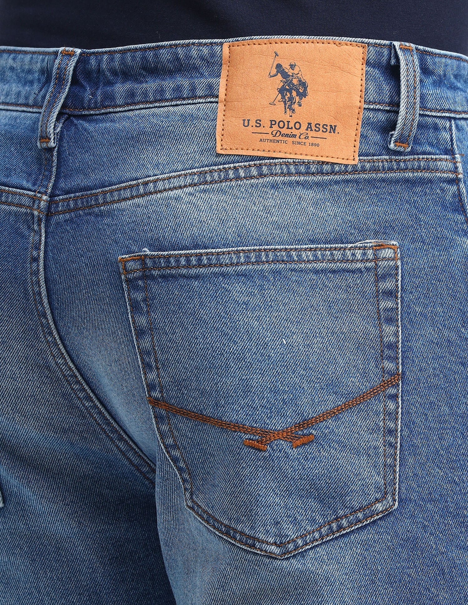 Harold Slim Straight Blue Jeans Blue - U.S. POLO ASSN. | Large