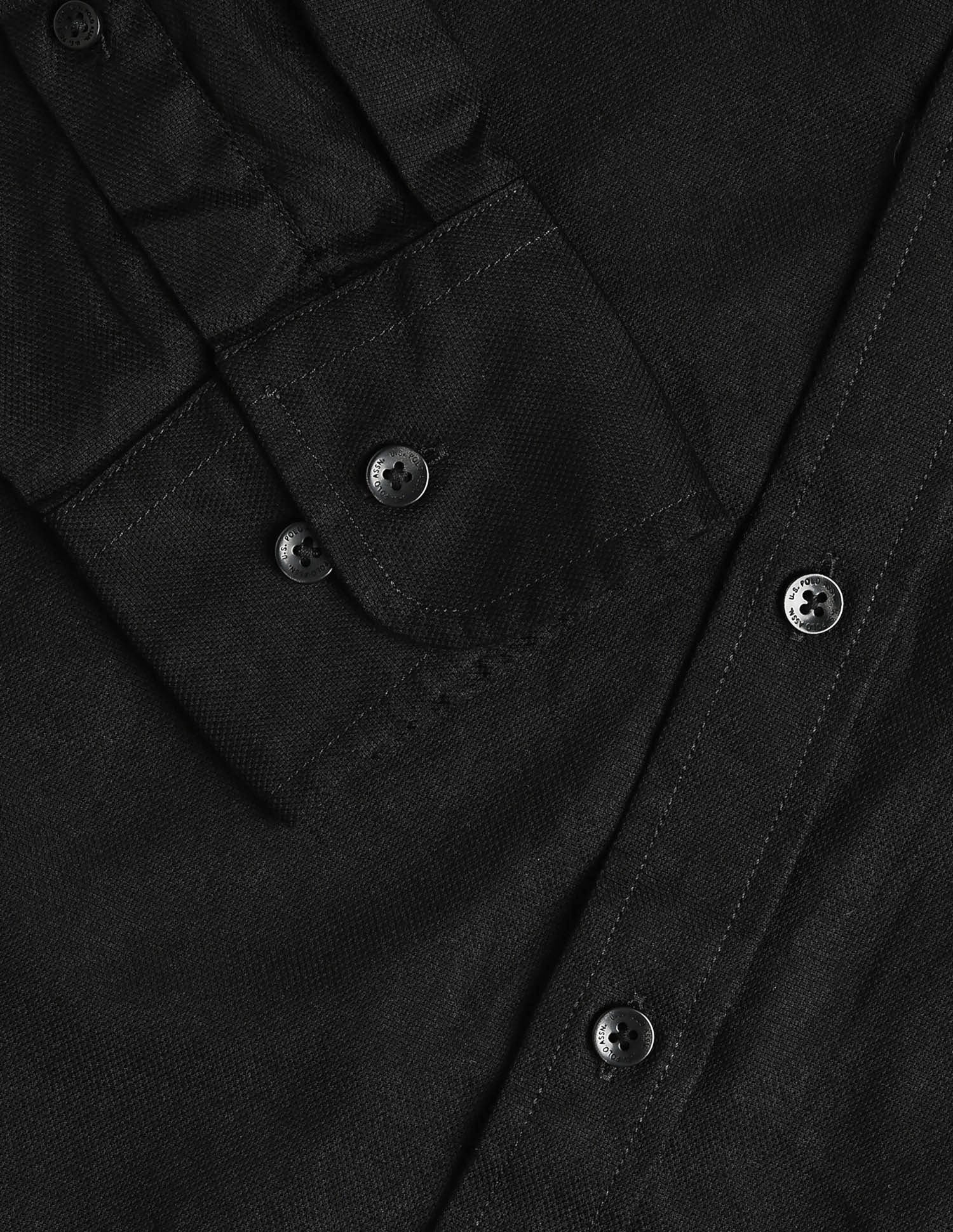New Port Marina Dobby Shirt Black - U.S. Polo Assn. India | Large