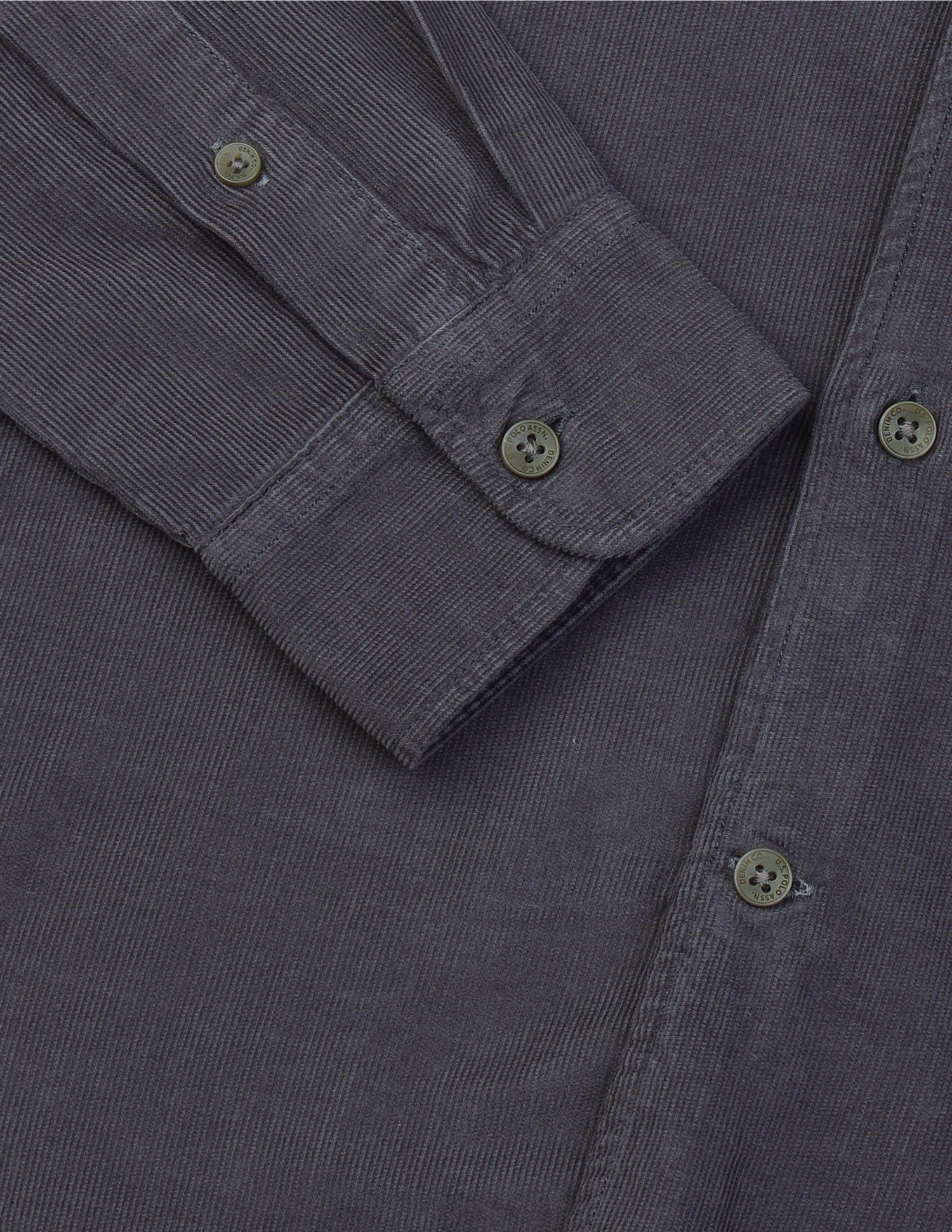 Solid Corduroy Shirt Dark Grey - U.S. Polo Assn. India | Large