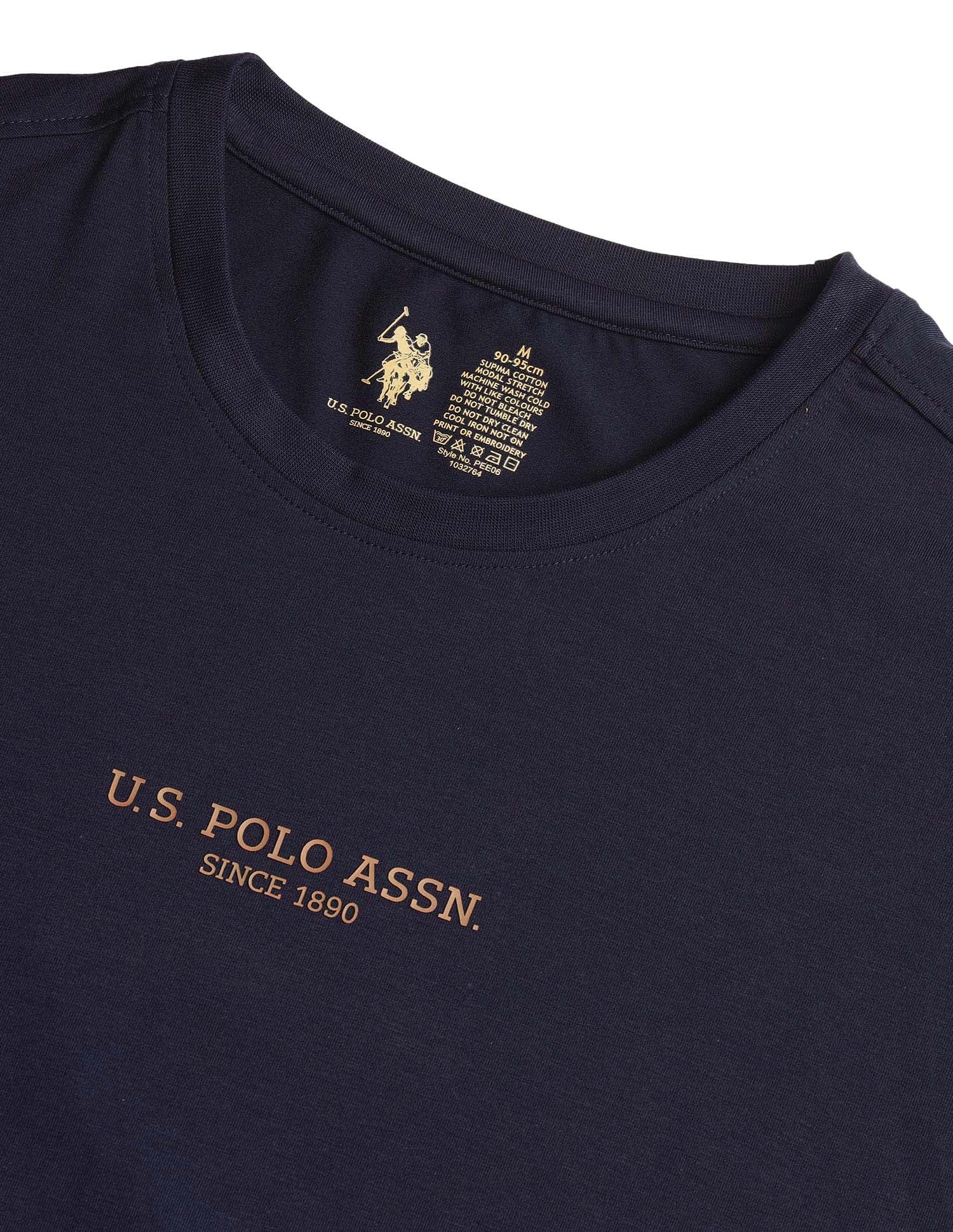 Comfort Relaxed Fit Breathable PE005-PL Lounge T-Shirt - Pack Of 1 Navy - U.S. Polo Assn. India | Large