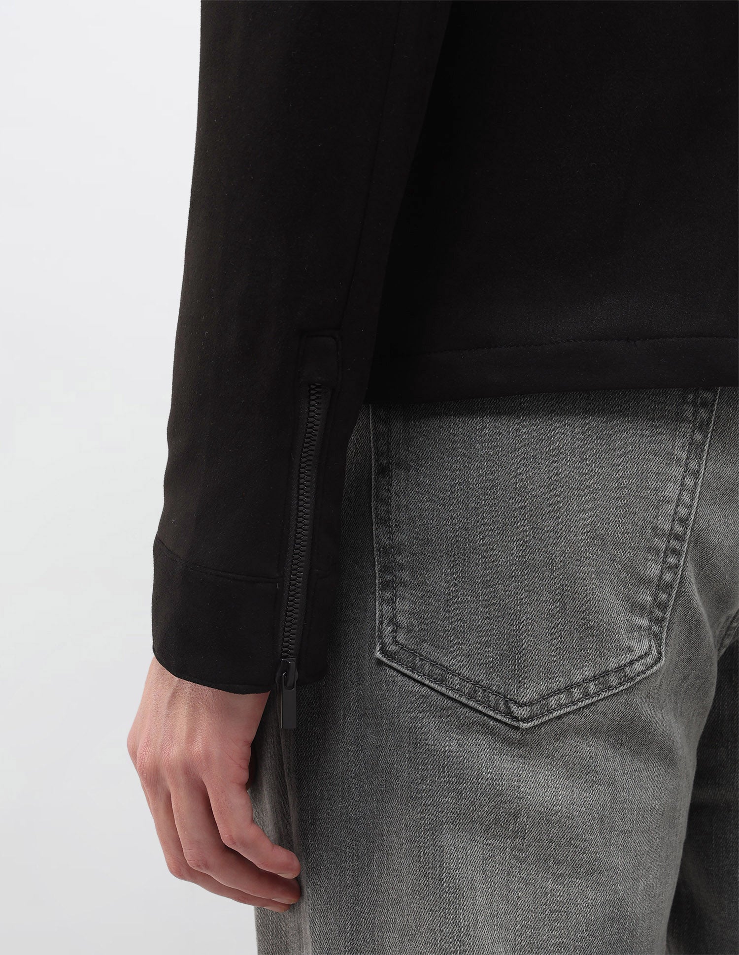 Solid Regular Fit Biker Jacket Black - U.S. Polo Assn. India | Large