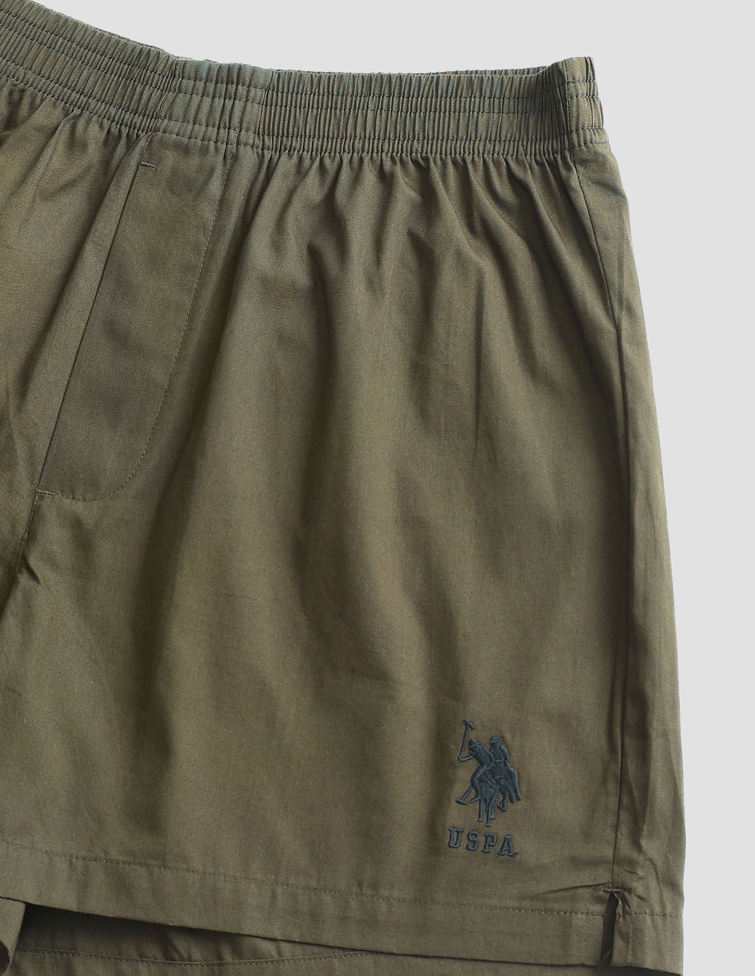 Pure Cotton OEX04 Boxer Shorts - Pack Of 1 Olive - U.S. POLO ASSN. | Large