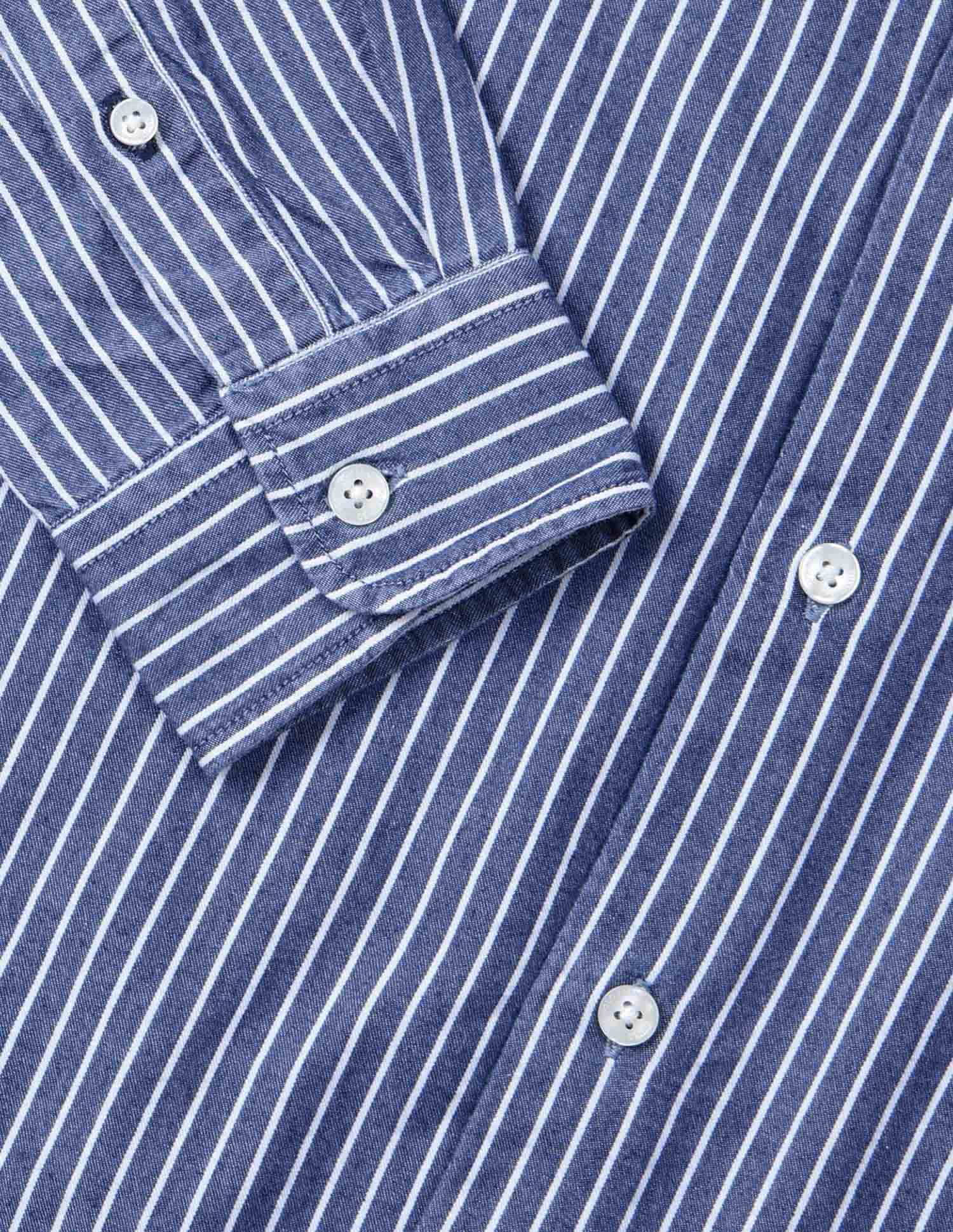Vertical Striped Pure Cotton Shirt Indigo - U.S. Polo Assn. India | Large