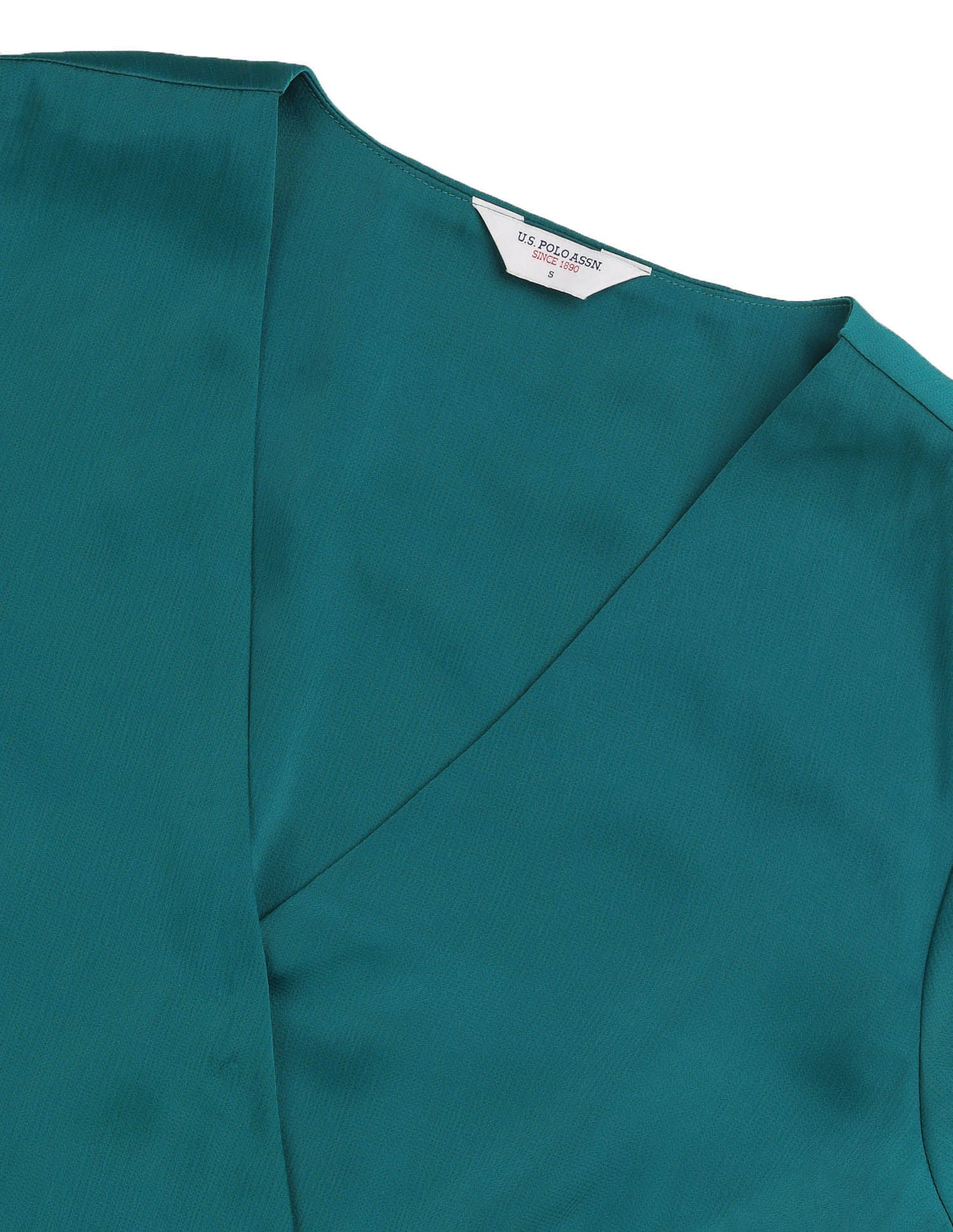 Satin Fit & Flare Dress With Belt Teal - U.S. POLO ASSN. | Large