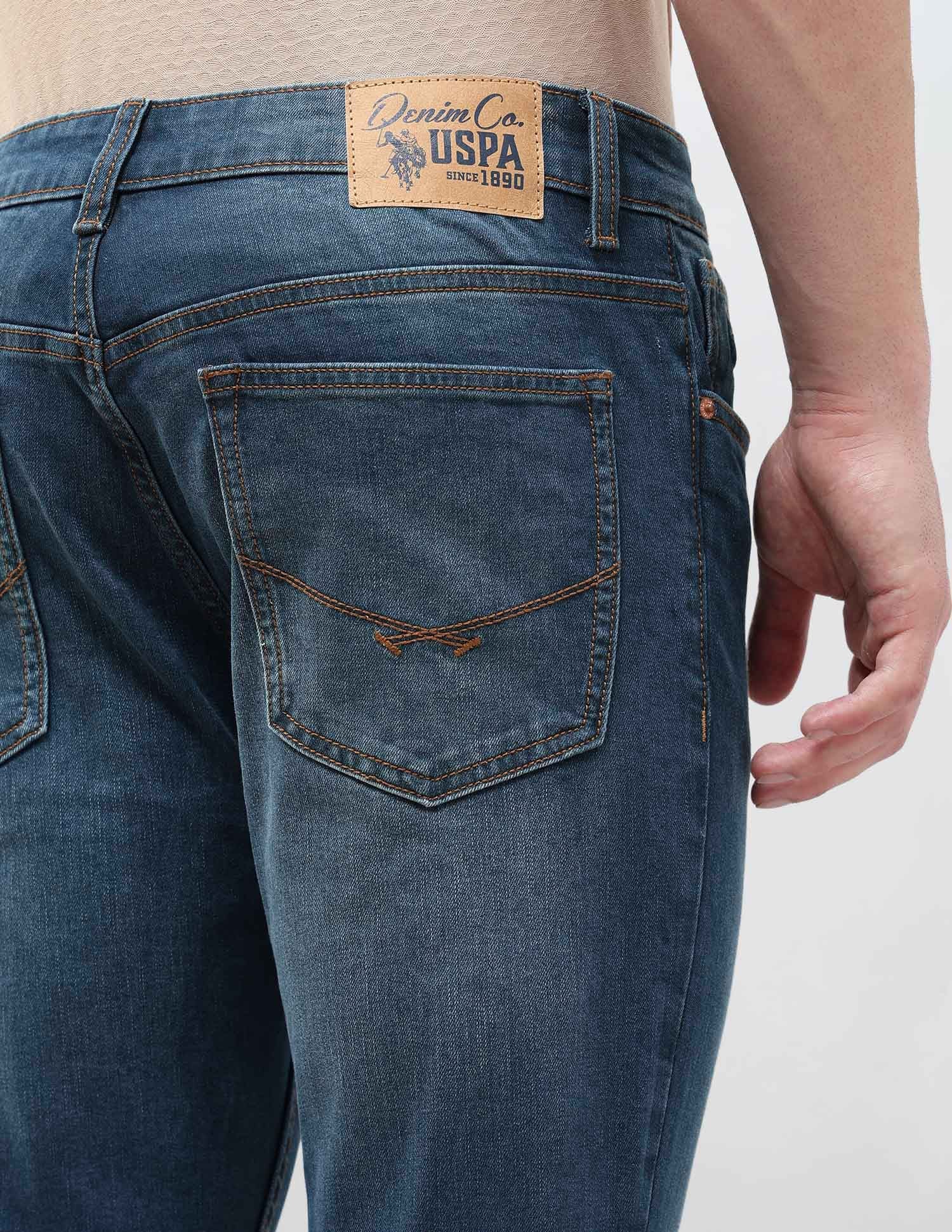 Brandon Slim Tapered Fit Blue Jeans Dark Indigo - U.S. POLO ASSN. | Large