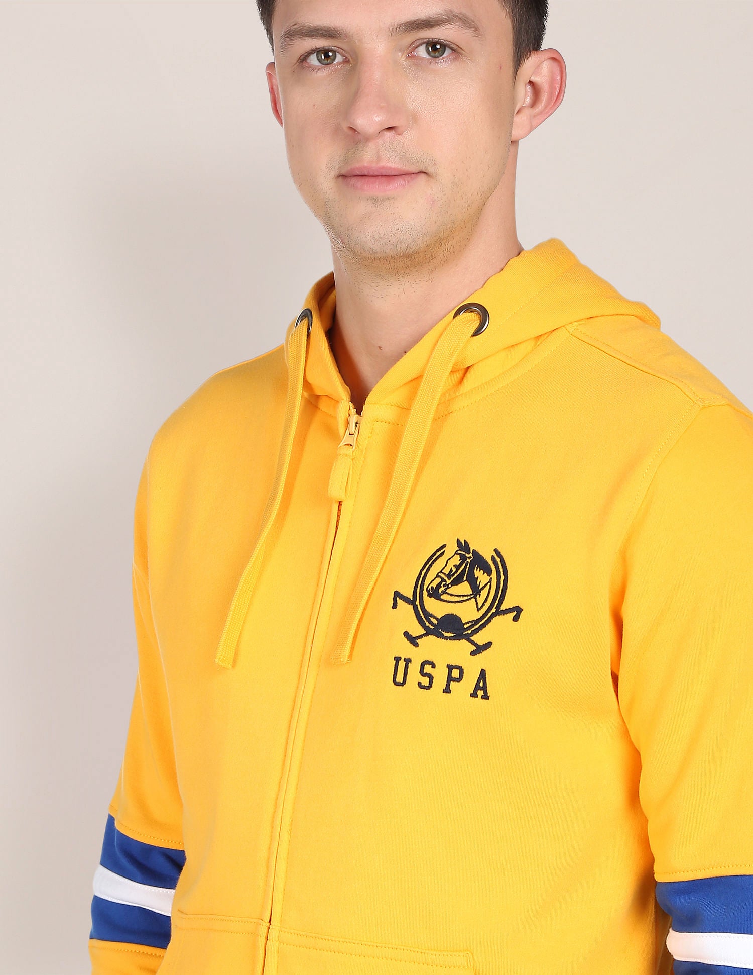 Cotton Colour Block Sweatshirt Chrome Yellow - U.S. POLO ASSN. | Large
