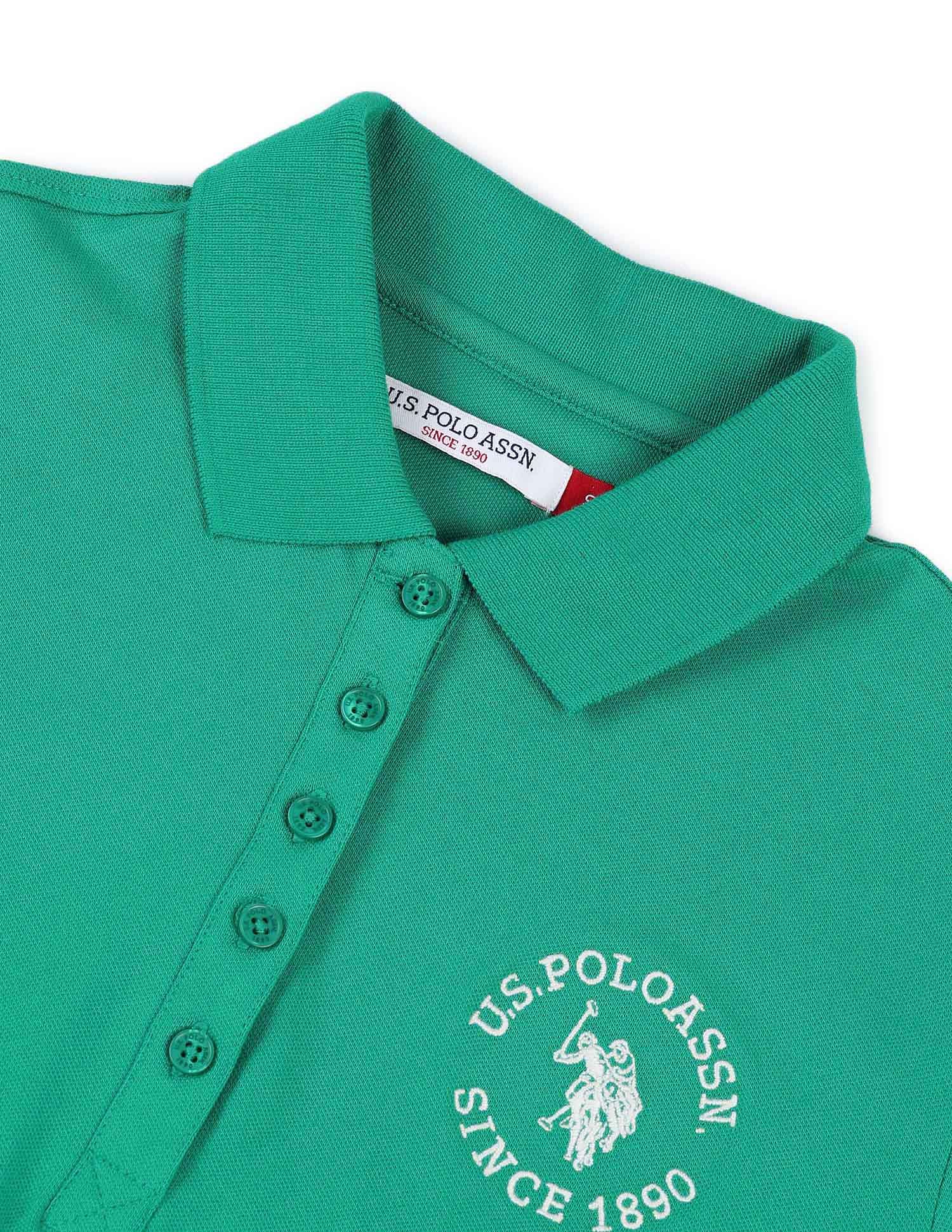 Regular Fit Solid Polo Shirt Green - U.S. POLO ASSN. | Large